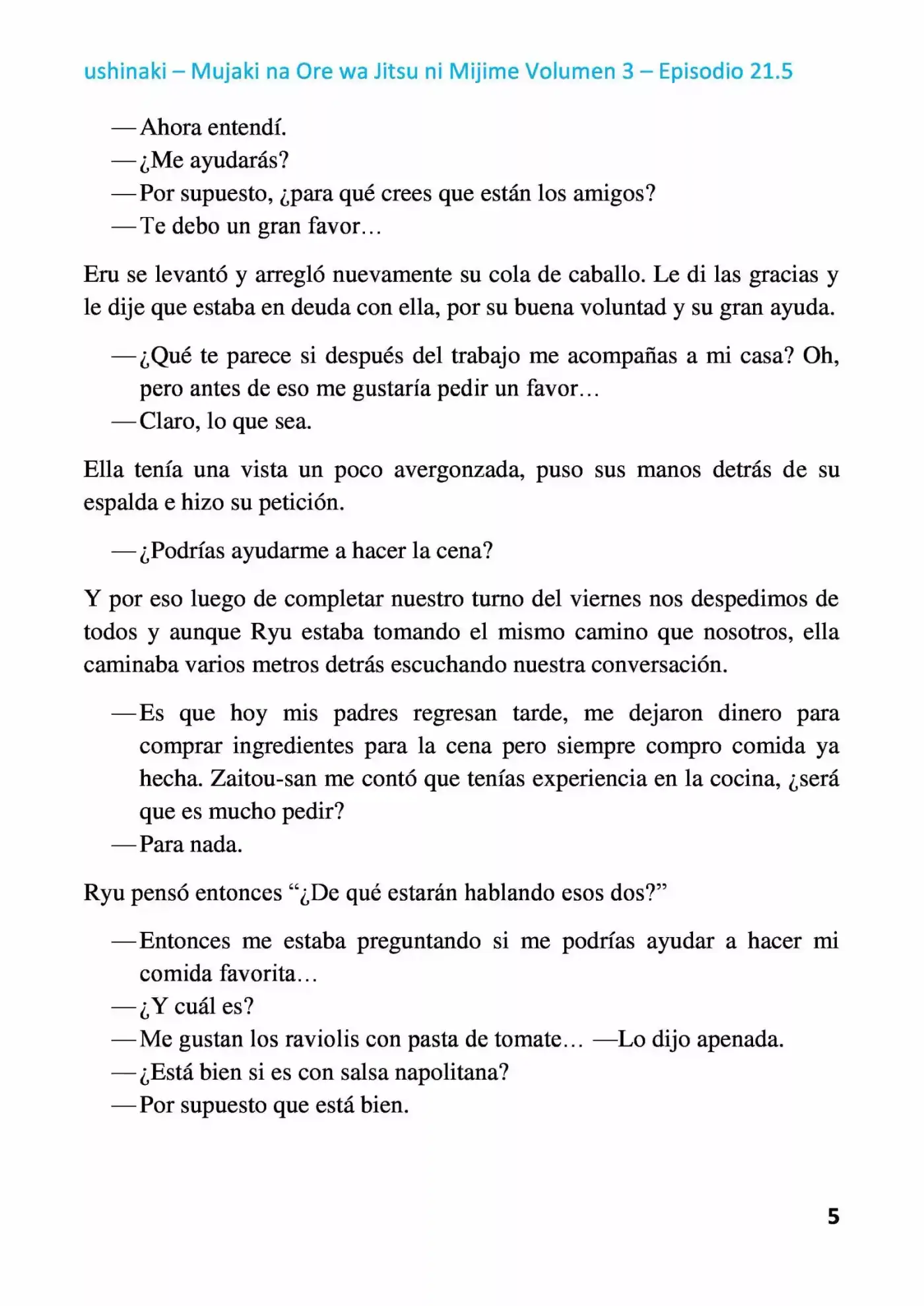 Mujaki Na Ore Wa Jitsu Ni Mijime (Novela) - Capítulo 21.50 - Página 5 - LectorTMOo