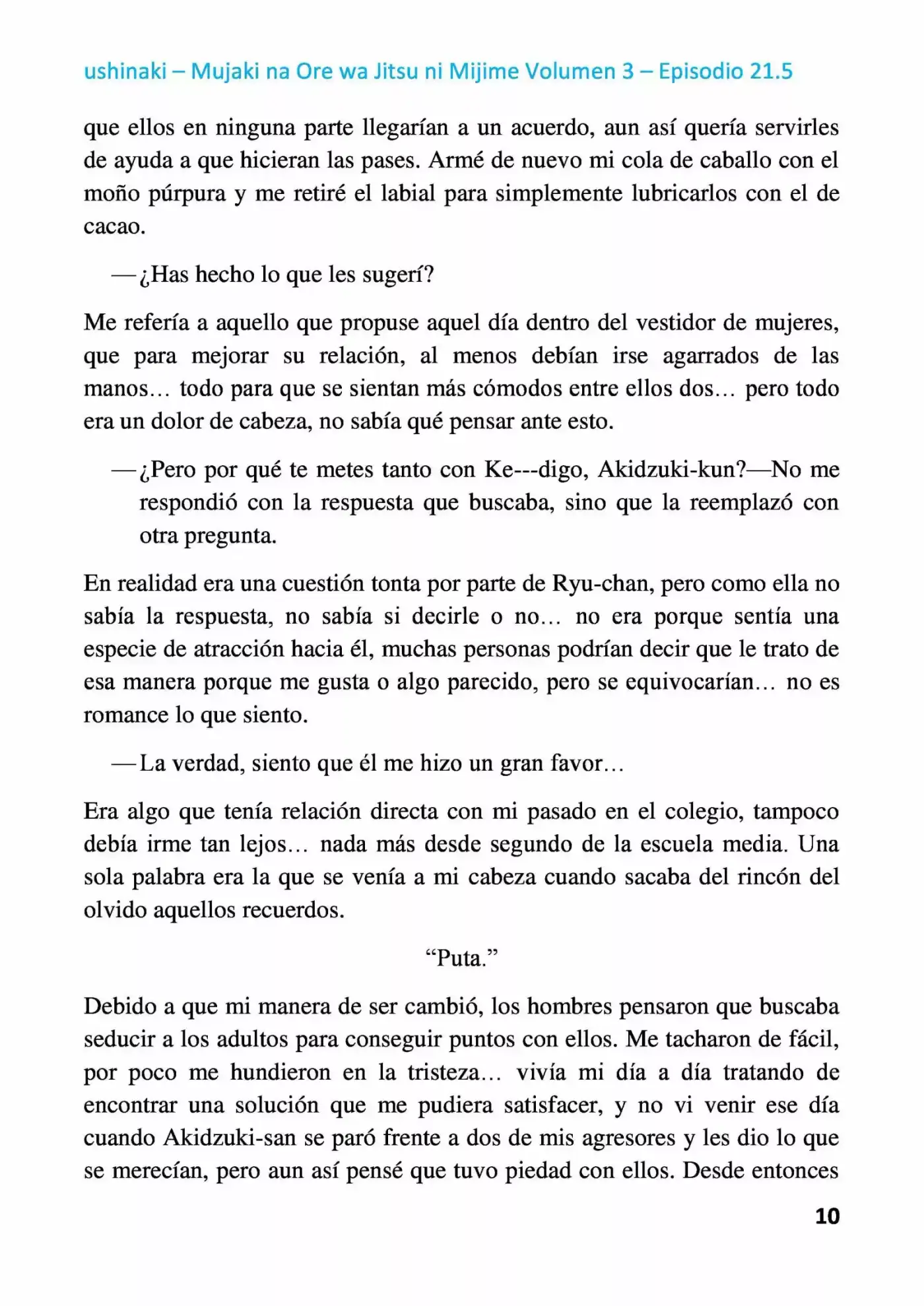 Mujaki Na Ore Wa Jitsu Ni Mijime (Novela) - Capítulo 21.50 - Página 10 - LectorTMOo