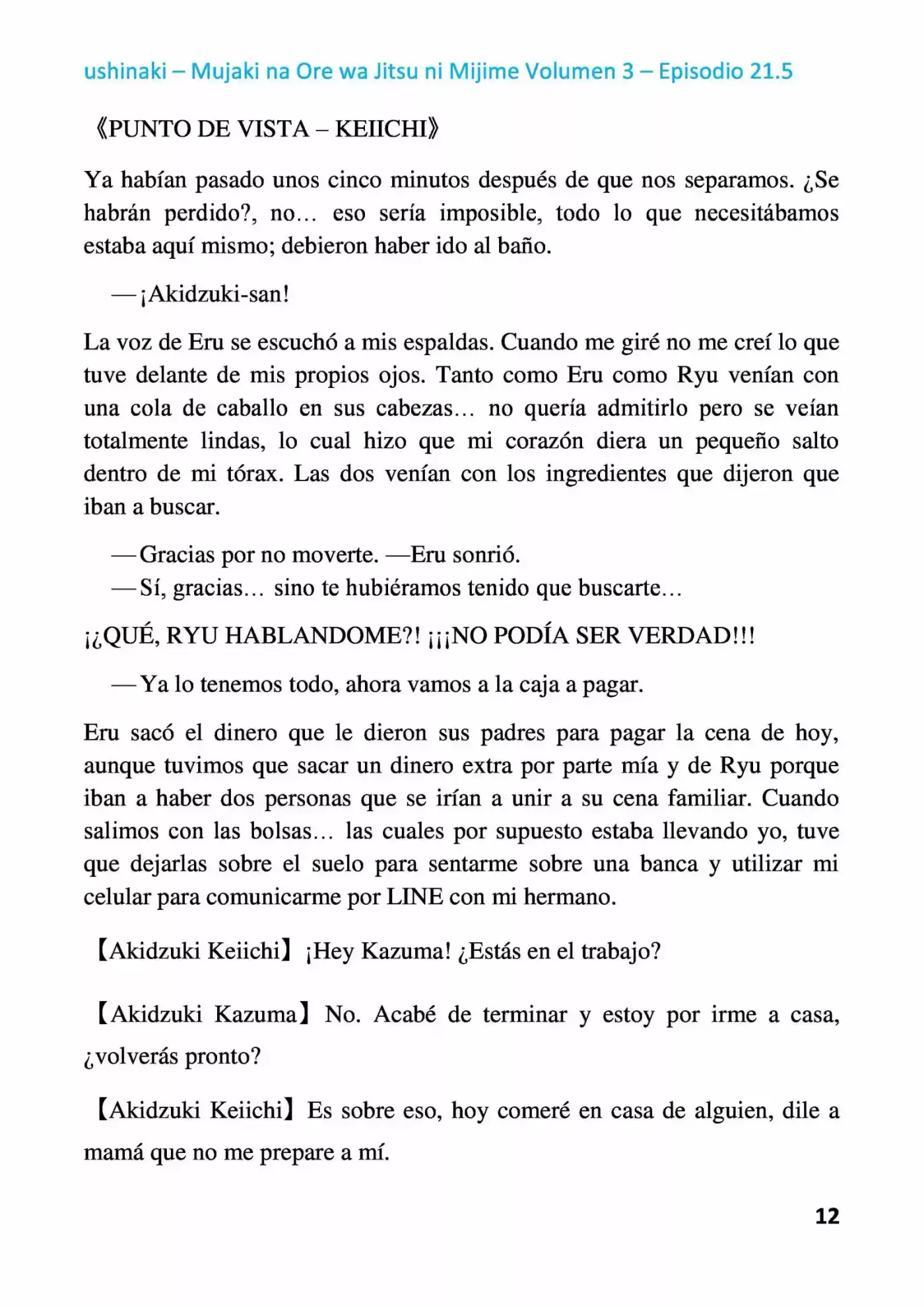 Mujaki Na Ore Wa Jitsu Ni Mijime (Novela) - Capítulo 21.50 - Página 12 - LectorTMOo