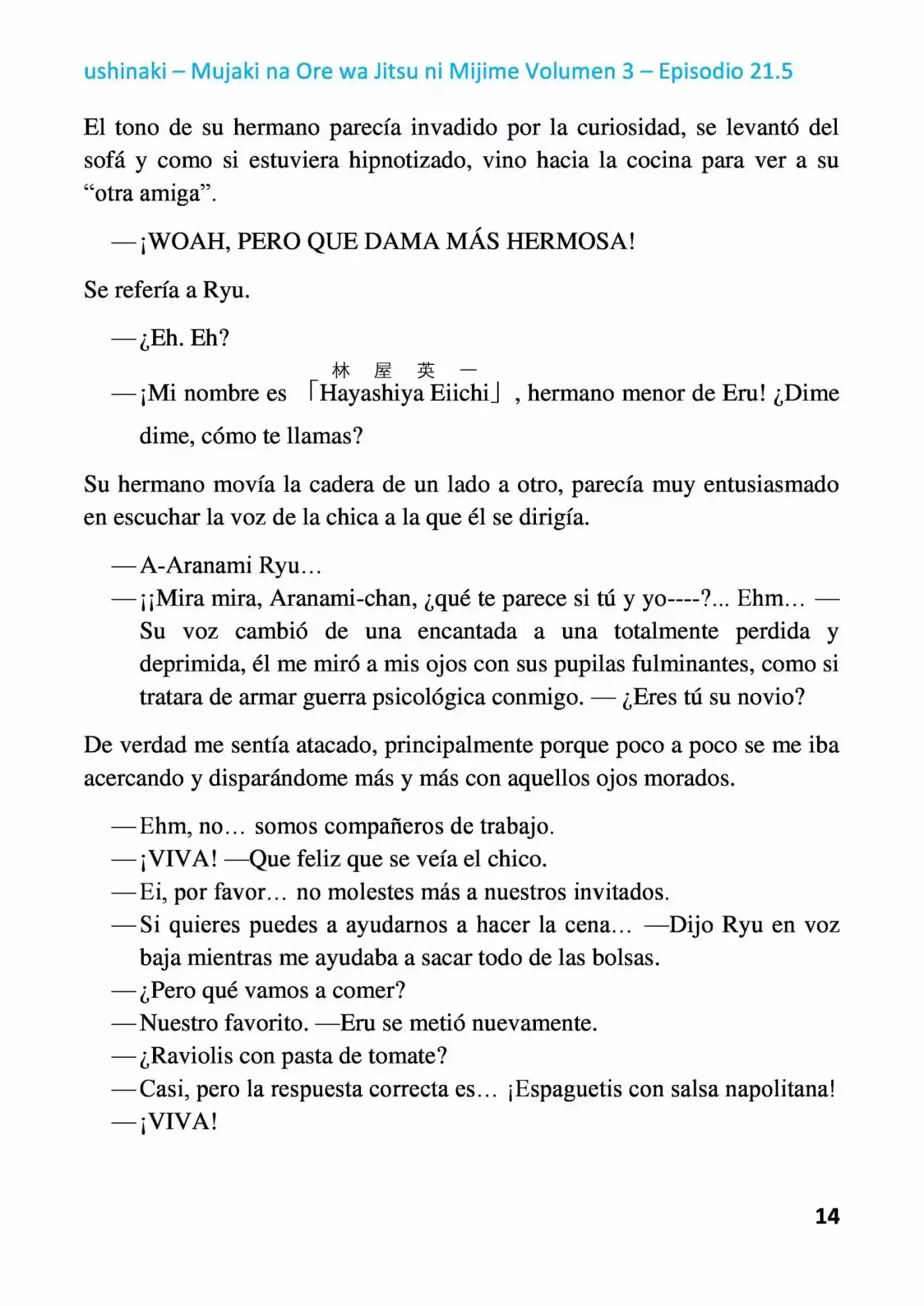 Mujaki Na Ore Wa Jitsu Ni Mijime (Novela) - Capítulo 21.50 - Página 14 - LectorTMOo