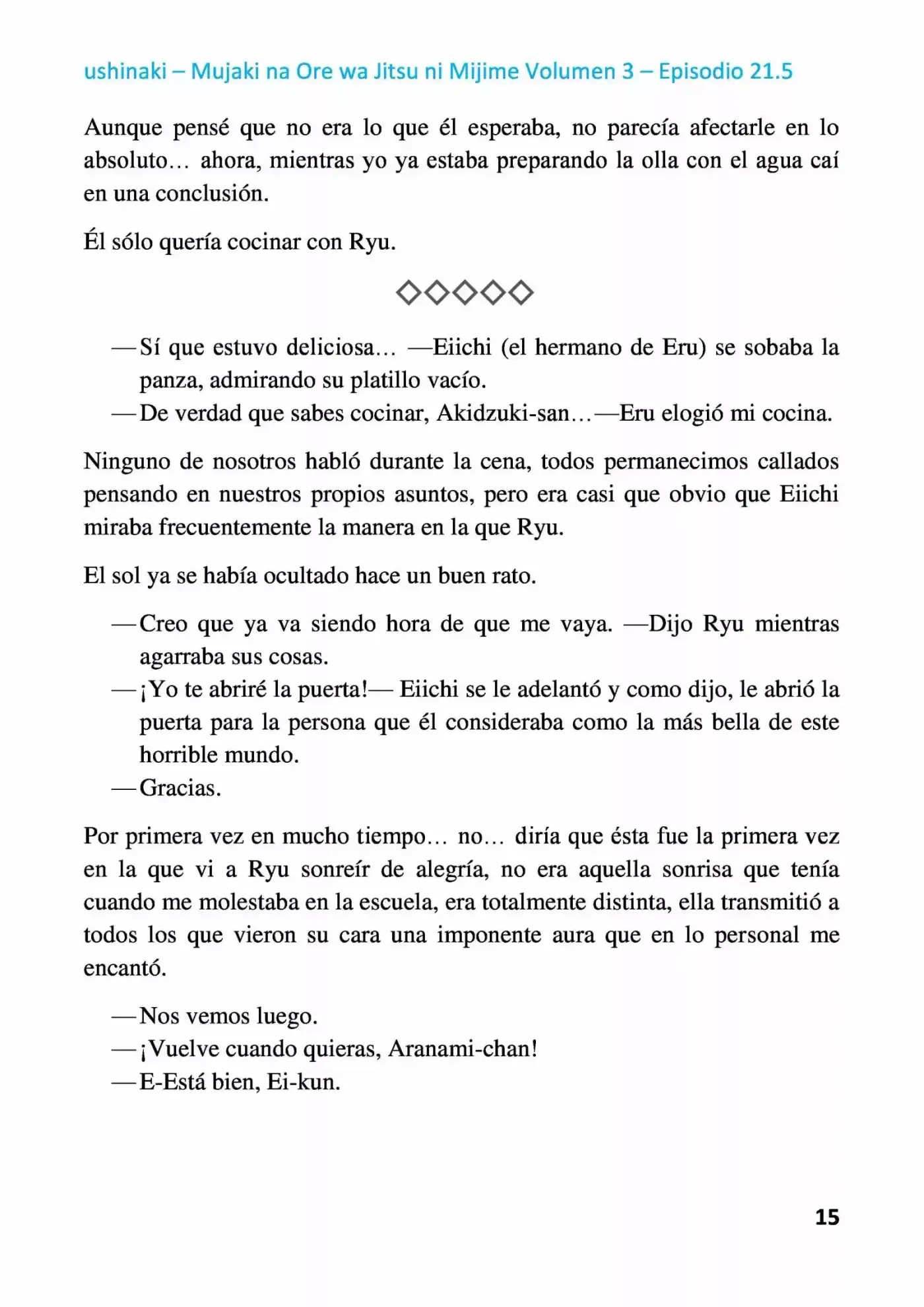 Mujaki Na Ore Wa Jitsu Ni Mijime (Novela) - Capítulo 21.50 - Página 15 - LectorTMOo