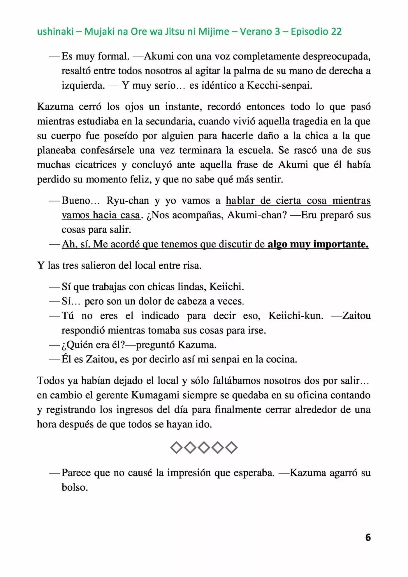 Mujaki Na Ore Wa Jitsu Ni Mijime (Novela) - Capítulo 22 - Página 6 - LectorTMOo
