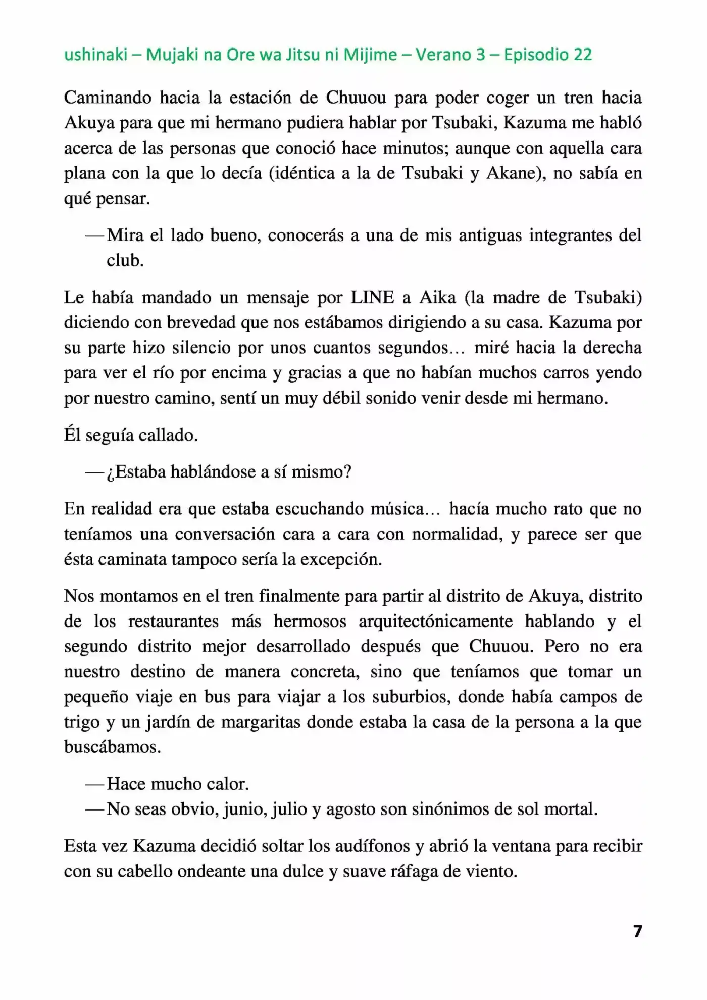 Mujaki Na Ore Wa Jitsu Ni Mijime (Novela) - Capítulo 22 - Página 7 - LectorTMOo