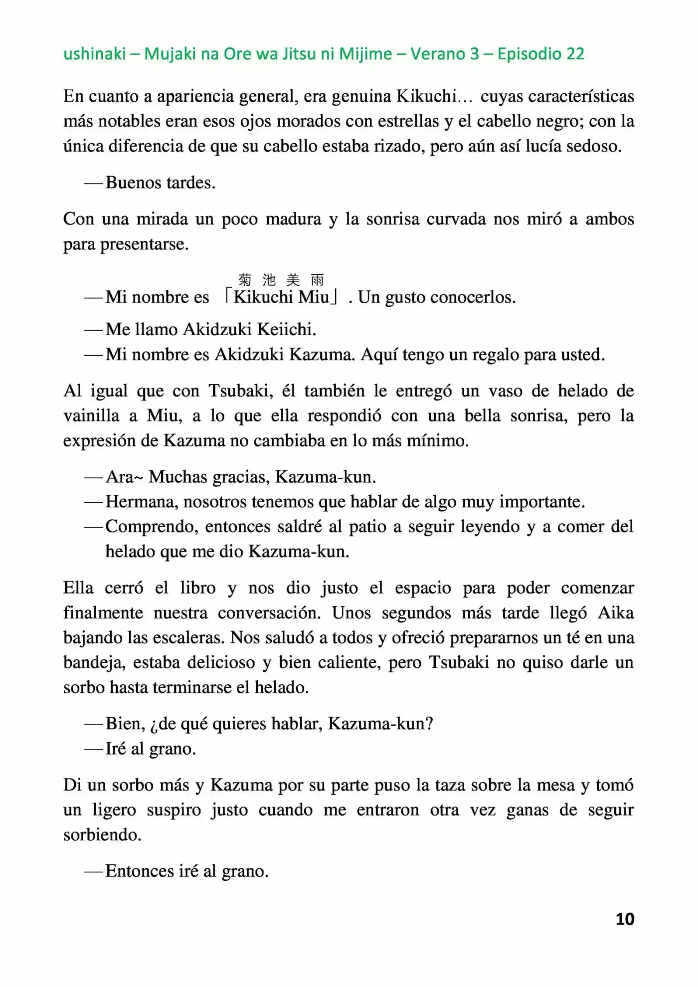 Mujaki Na Ore Wa Jitsu Ni Mijime (Novela) - Capítulo 22 - Página 10 - LectorTMOo