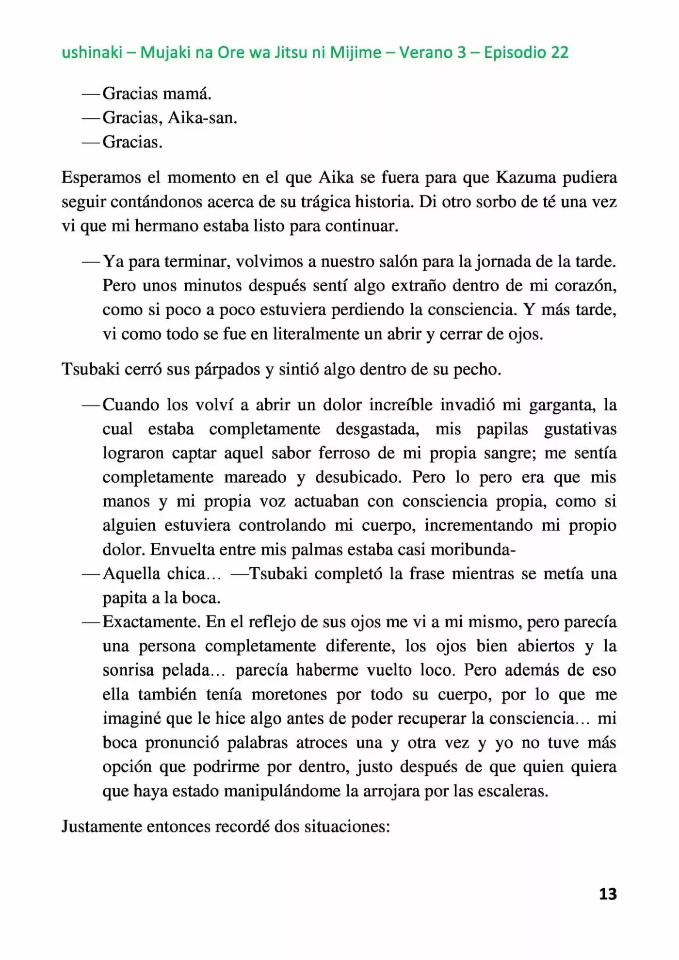 Mujaki Na Ore Wa Jitsu Ni Mijime (Novela) - Capítulo 22 - Página 13 - LectorTMOo