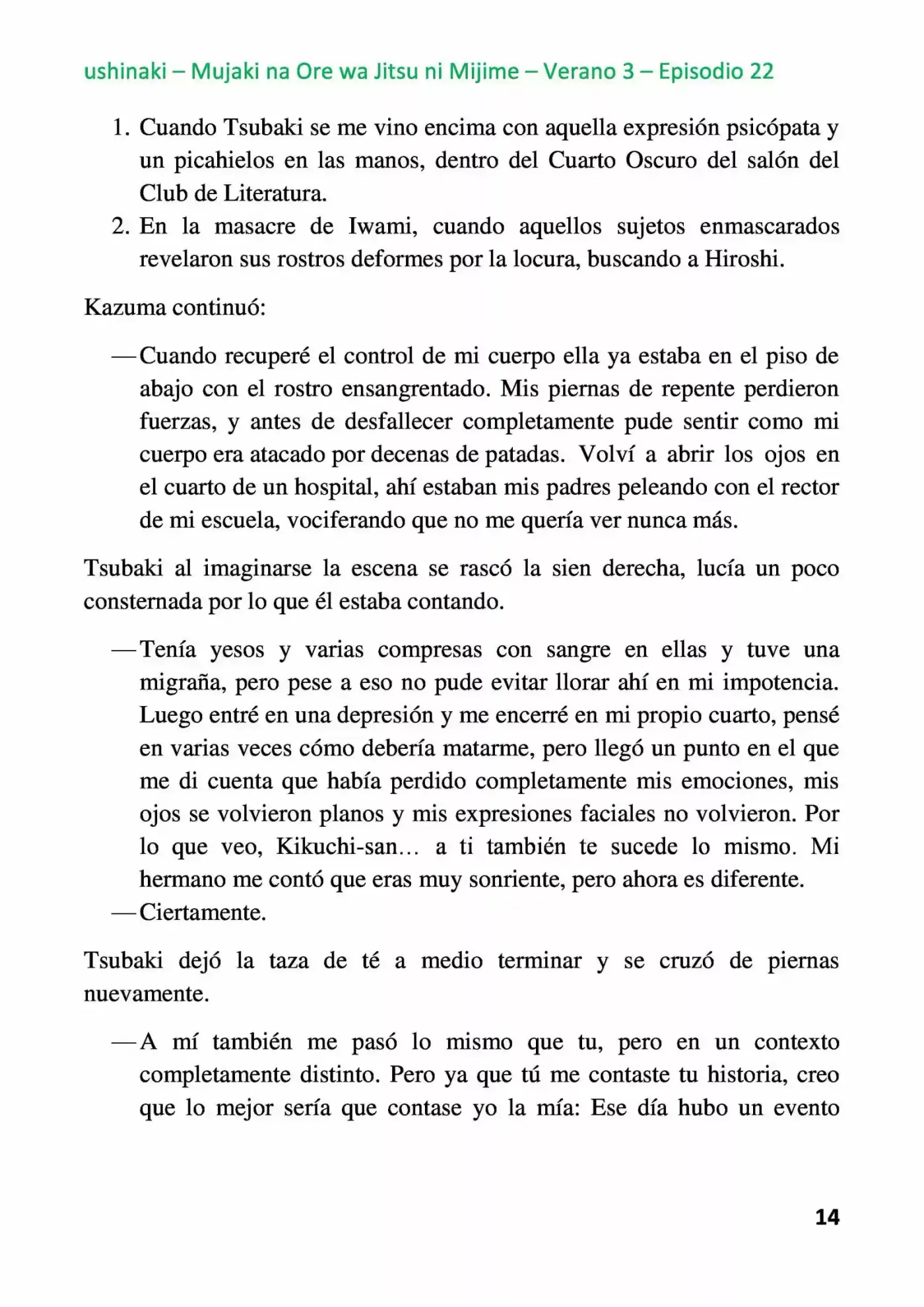 Mujaki Na Ore Wa Jitsu Ni Mijime (Novela) - Capítulo 22 - Página 14 - LectorTMOo