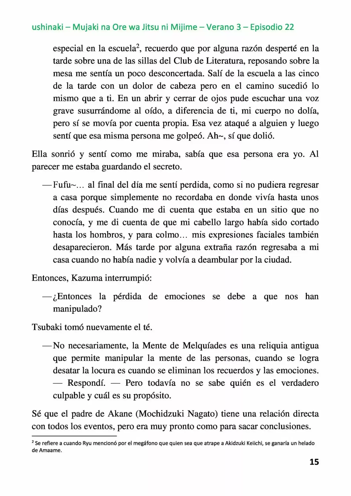 Mujaki Na Ore Wa Jitsu Ni Mijime (Novela) - Capítulo 22 - Página 15 - LectorTMOo