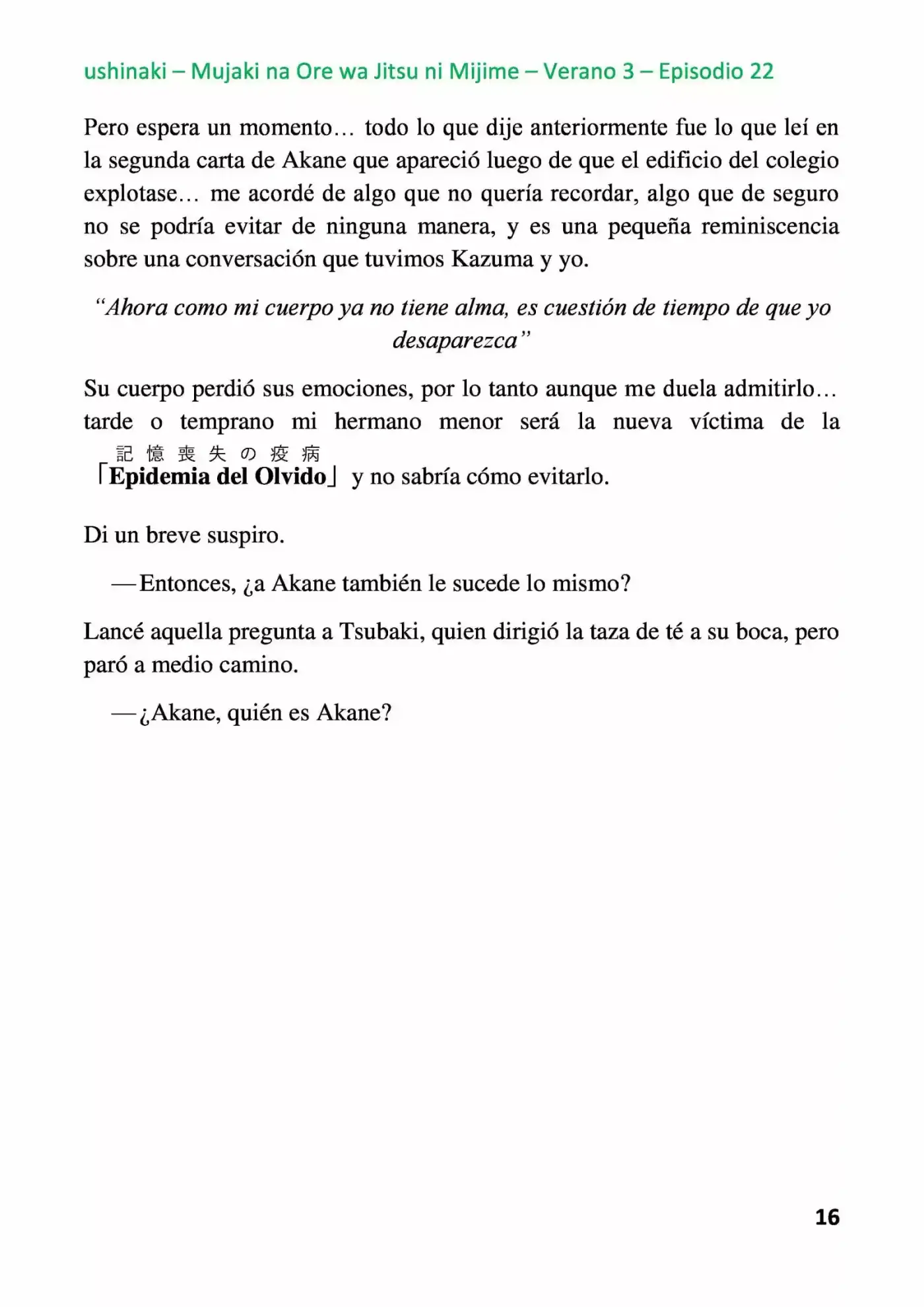 Mujaki Na Ore Wa Jitsu Ni Mijime (Novela) - Capítulo 22 - Página 16 - LectorTMOo