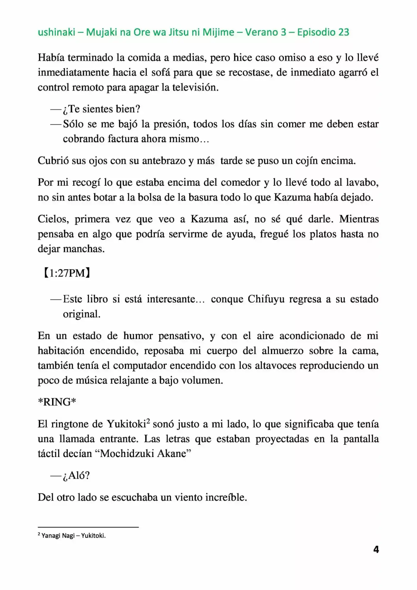 Mujaki Na Ore Wa Jitsu Ni Mijime (Novela) - Capítulo 23 - Página 4 - LectorTMOo