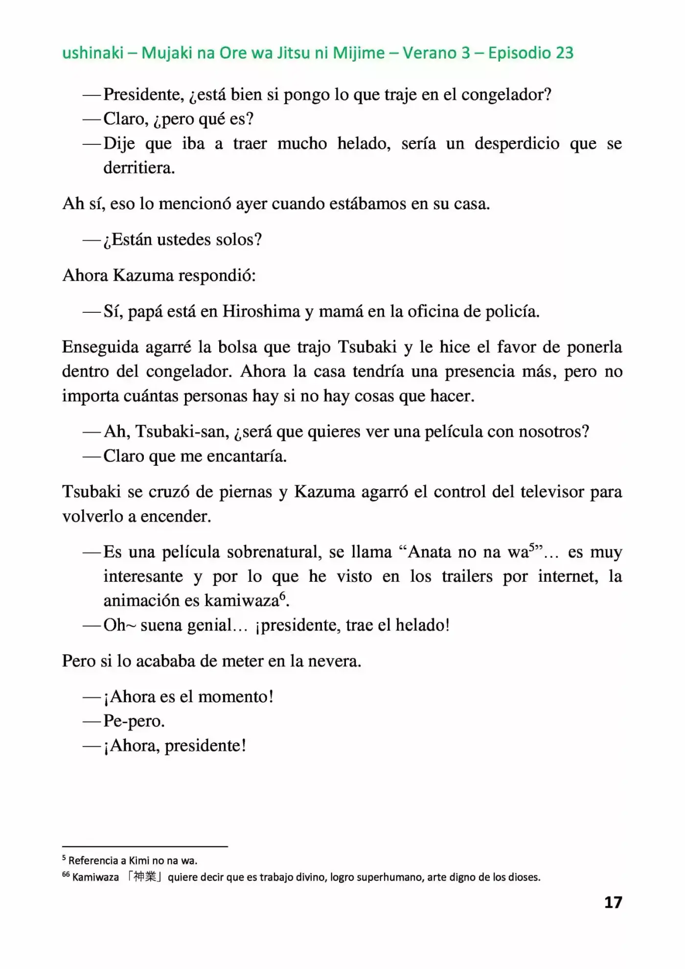 Mujaki Na Ore Wa Jitsu Ni Mijime (Novela) - Capítulo 23 - Página 17 - LectorTMOo