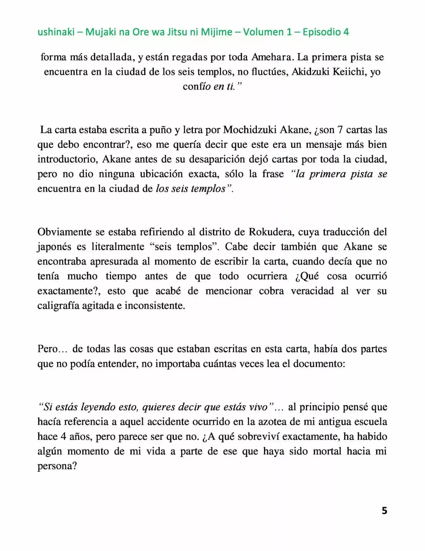 Mujaki Na Ore Wa Jitsu Ni Mijime (Novela) - Capítulo 4 - Página 5 - LectorTMOo