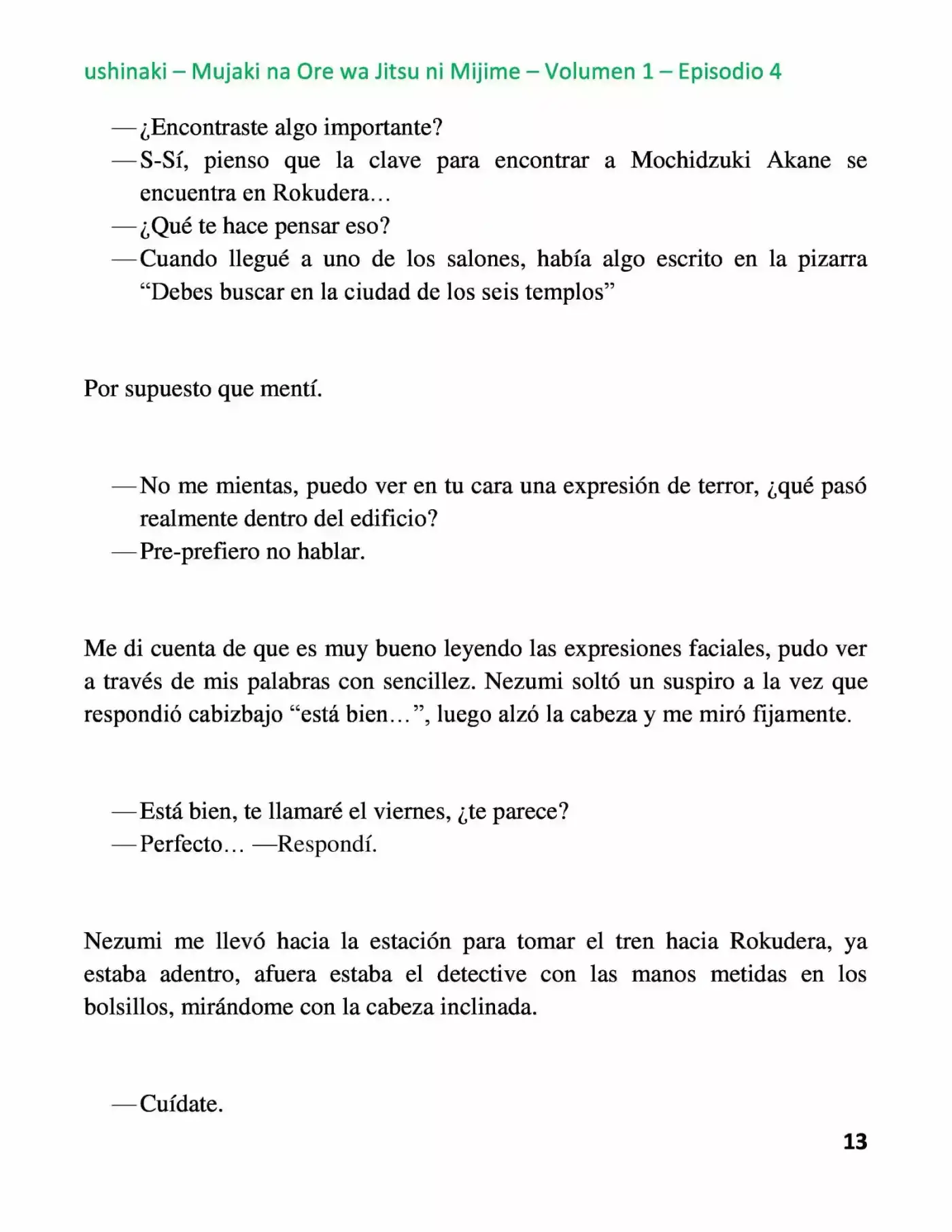 Mujaki Na Ore Wa Jitsu Ni Mijime (Novela) - Capítulo 4 - Página 13 - LectorTMOo