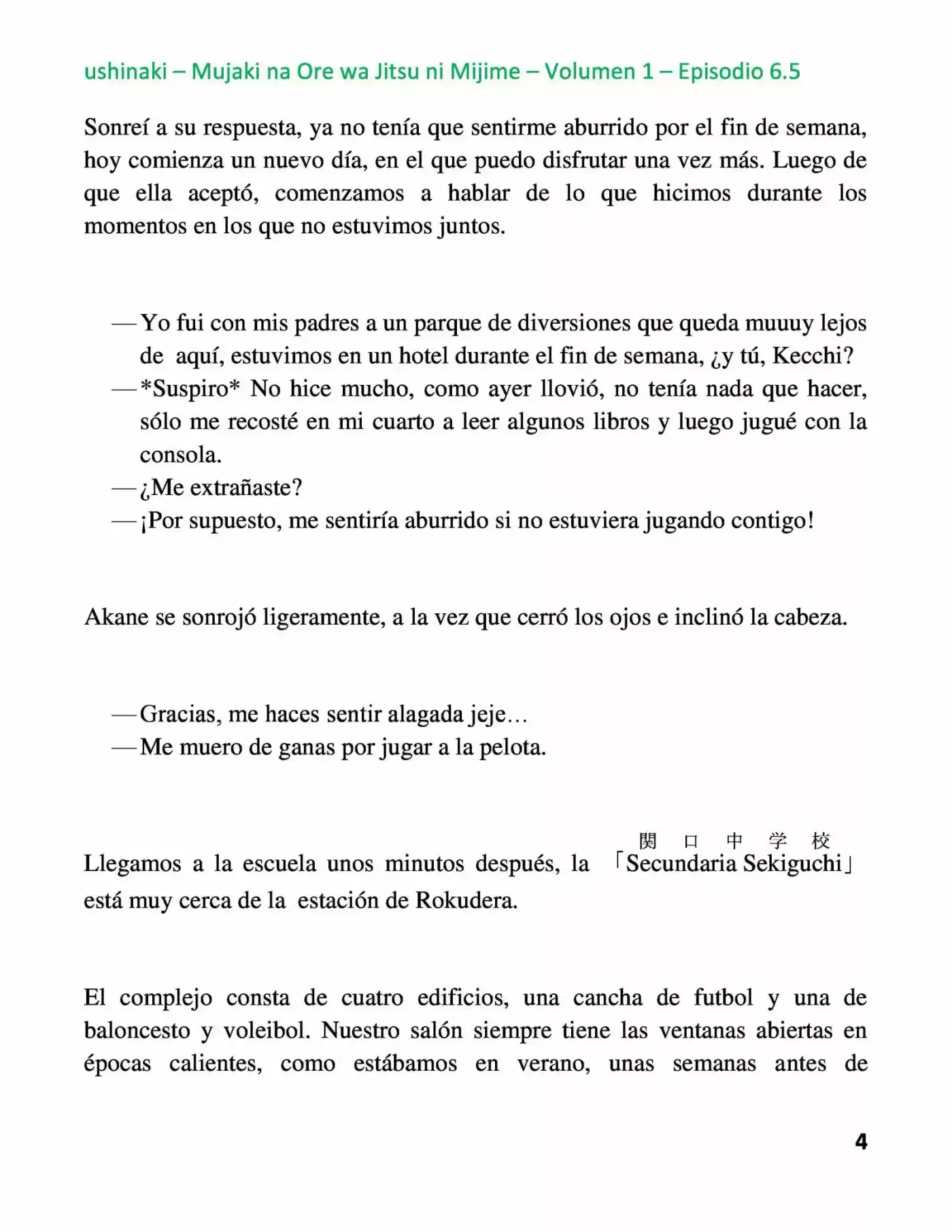 Mujaki Na Ore Wa Jitsu Ni Mijime (Novela) - Capítulo 6.50 - Página 4 - LectorTMOo