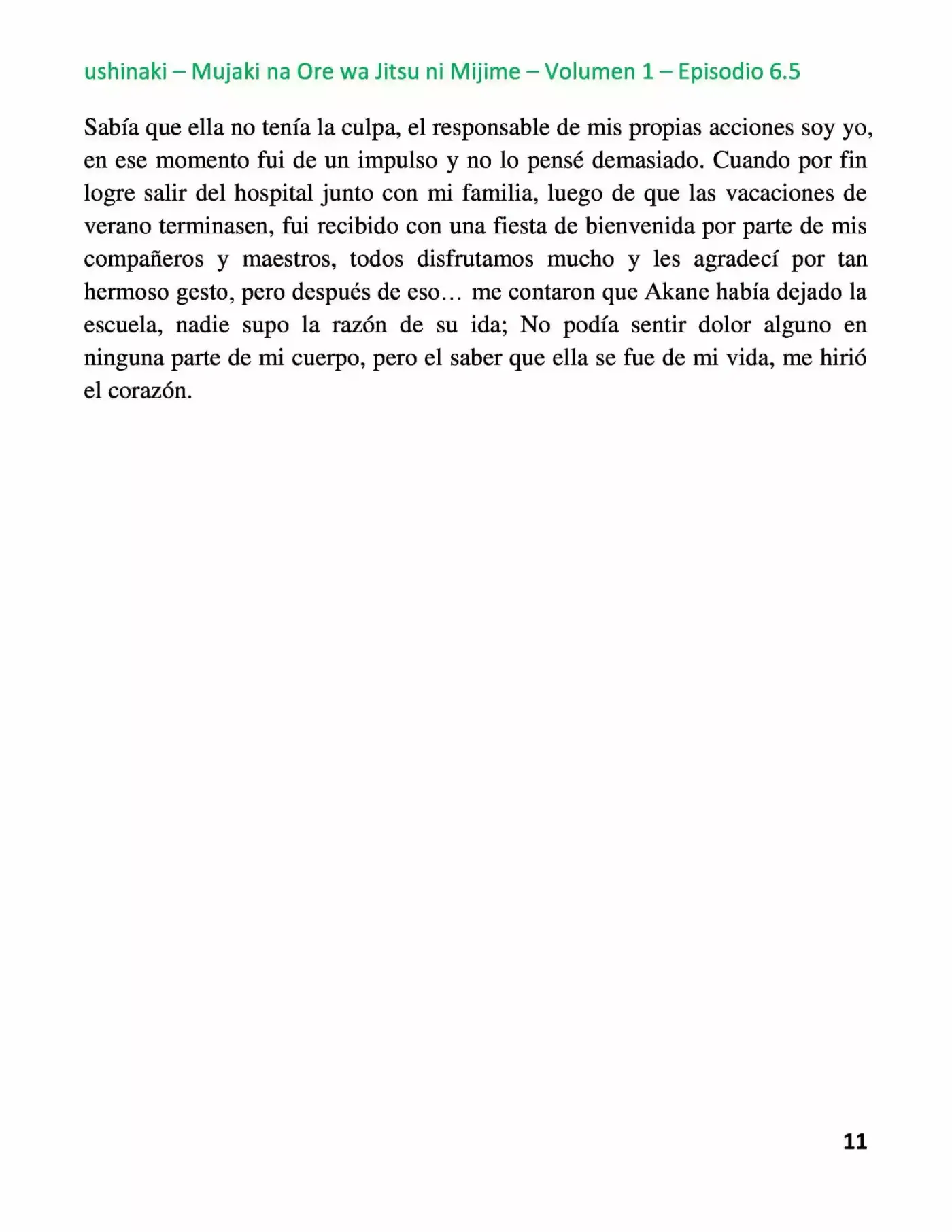 Mujaki Na Ore Wa Jitsu Ni Mijime (Novela) - Capítulo 6.50 - Página 11 - LectorTMOo