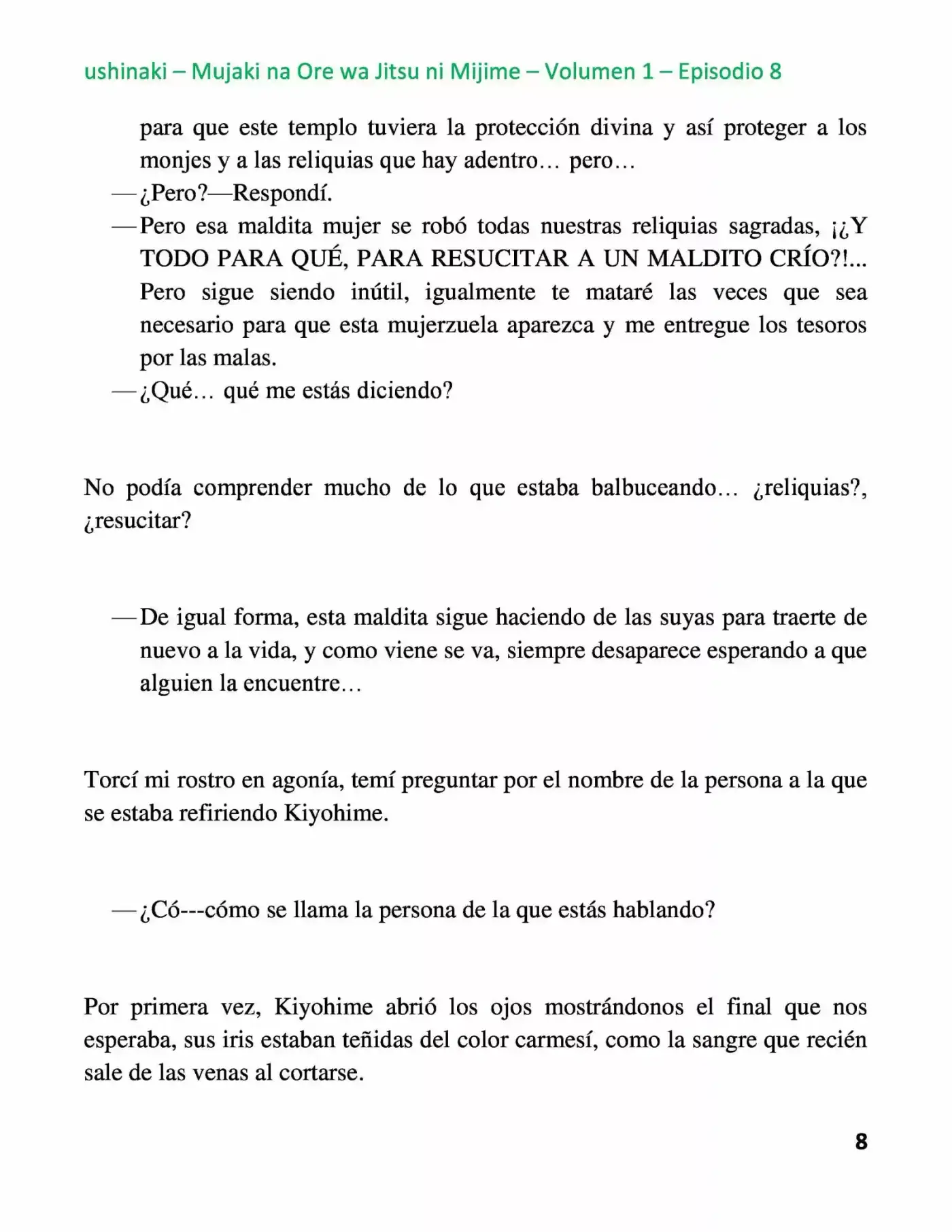Mujaki Na Ore Wa Jitsu Ni Mijime (Novela) - Capítulo 8 - Página 8 - LectorTMOo