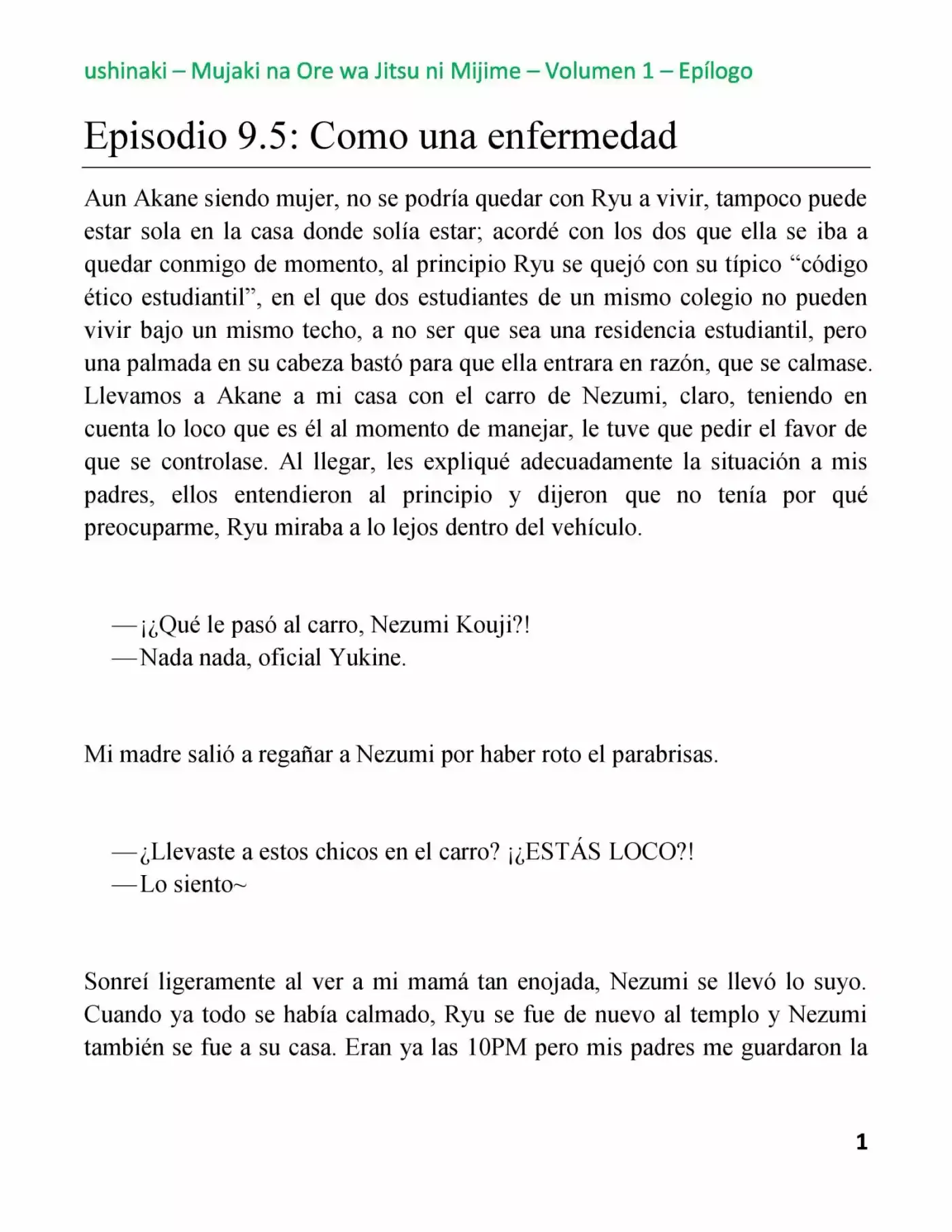 Mujaki Na Ore Wa Jitsu Ni Mijime (Novela) - Capítulo 9.50 - Página 1 - LectorTMOo