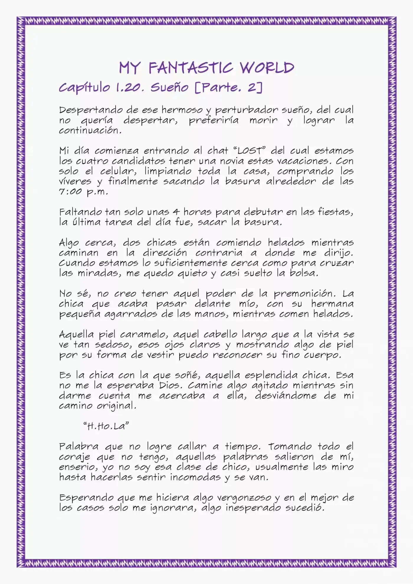 MY FANTASTIC WORLD (Novela) - Capítulo 1.20 - Página 1 - LectorTMOo