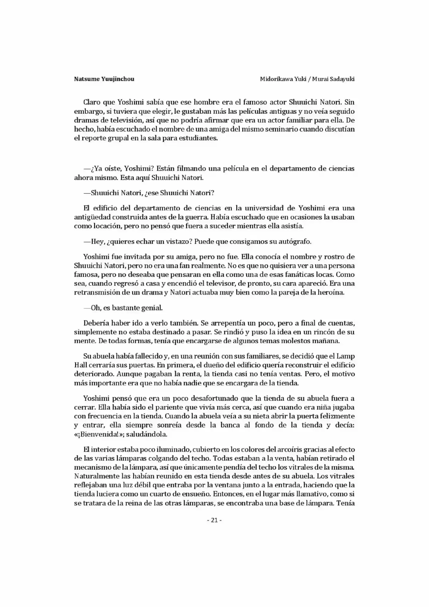 Natsume Yuujinchou Novela Ligera (Novela) - Capítulo 1 - Página 21 - LectorTMOo