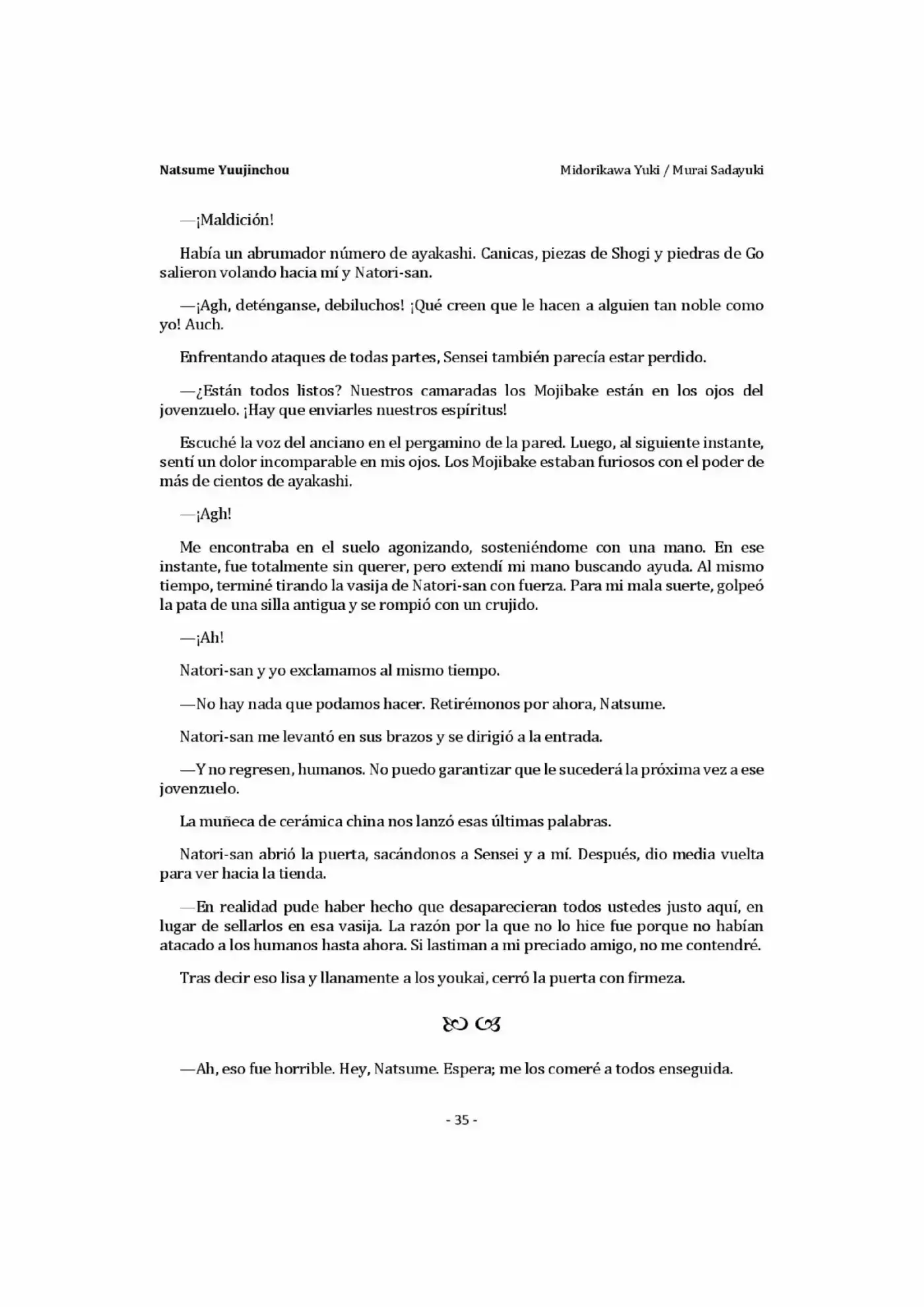 Natsume Yuujinchou Novela Ligera (Novela) - Capítulo 1 - Página 35 - LectorTMOo