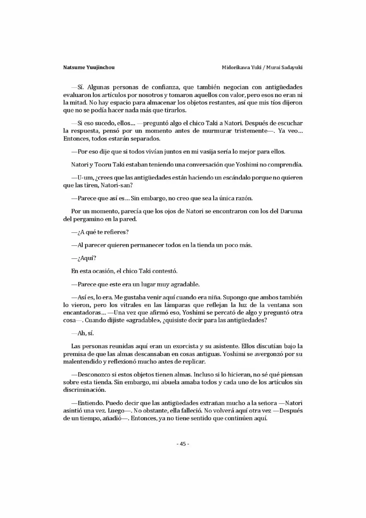 Natsume Yuujinchou Novela Ligera (Novela) - Capítulo 1 - Página 45 - LectorTMOo