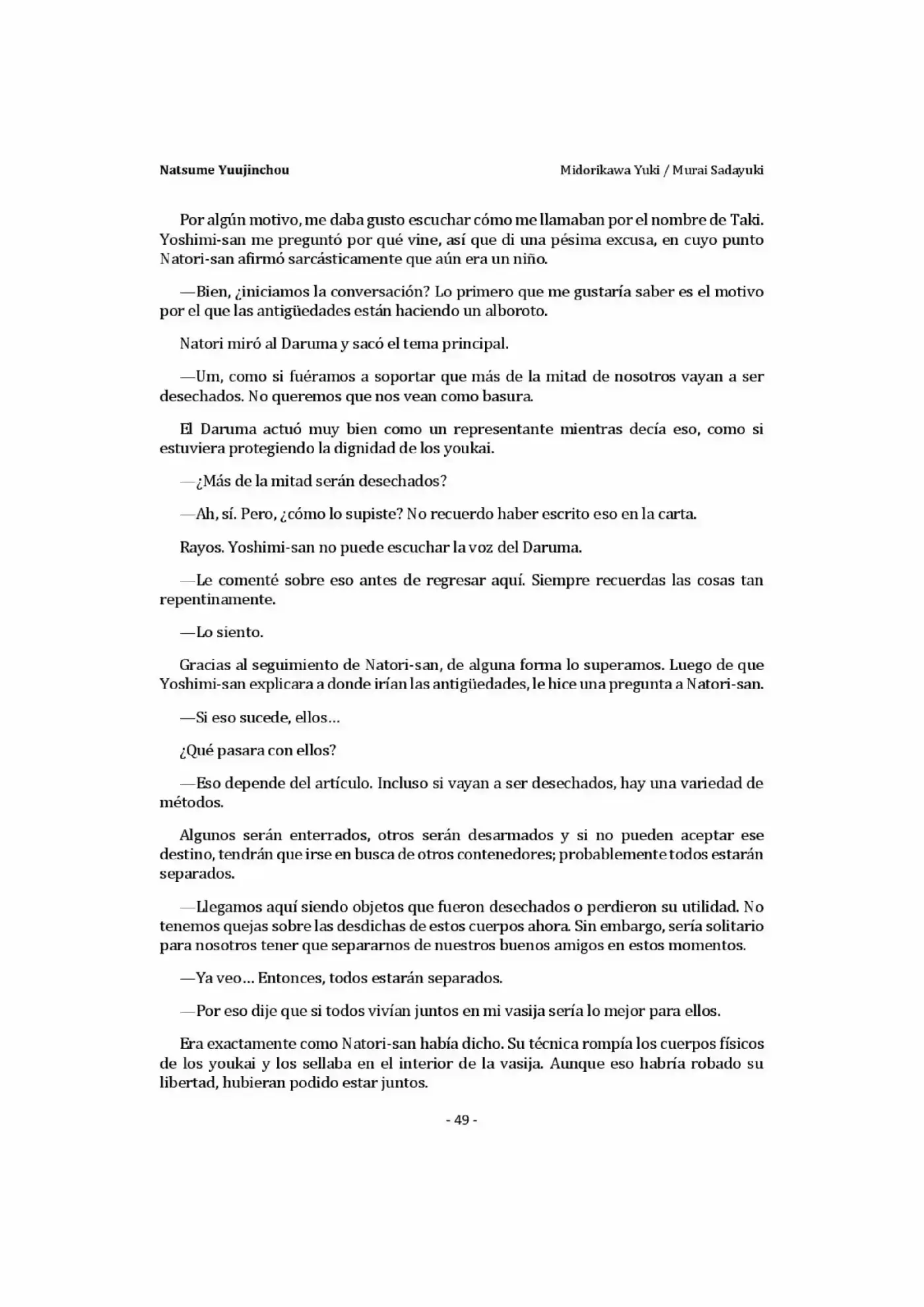 Natsume Yuujinchou Novela Ligera (Novela) - Capítulo 1 - Página 49 - LectorTMOo