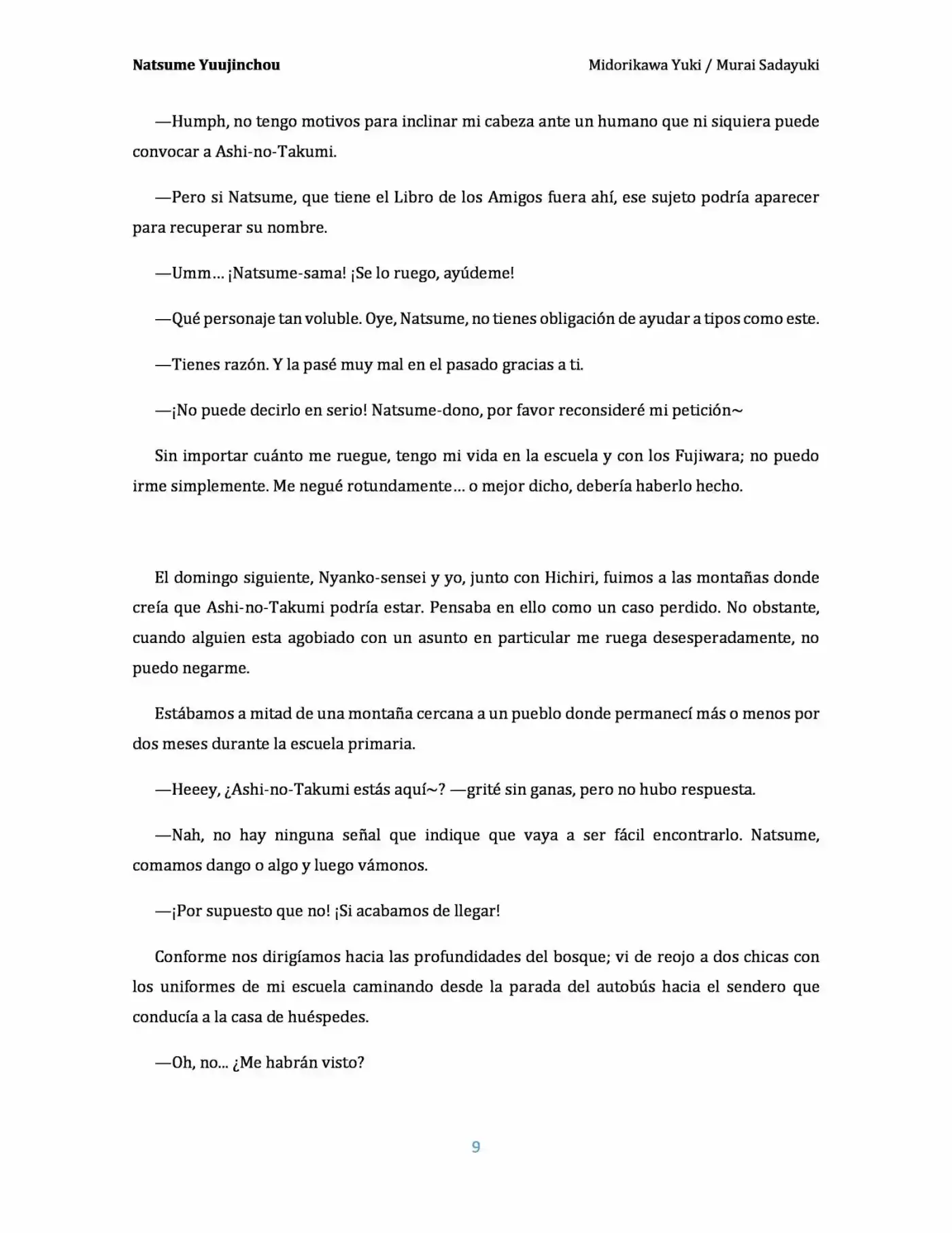 Natsume Yuujinchou Novela Ligera (Novela) - Capítulo 2 - Página 9 - LectorTMOo