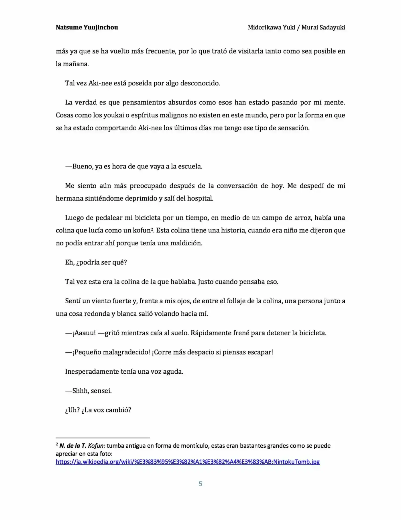 Natsume Yuujinchou Novela Ligera (Novela) - Capítulo 3 - Página 5 - LectorTMOo