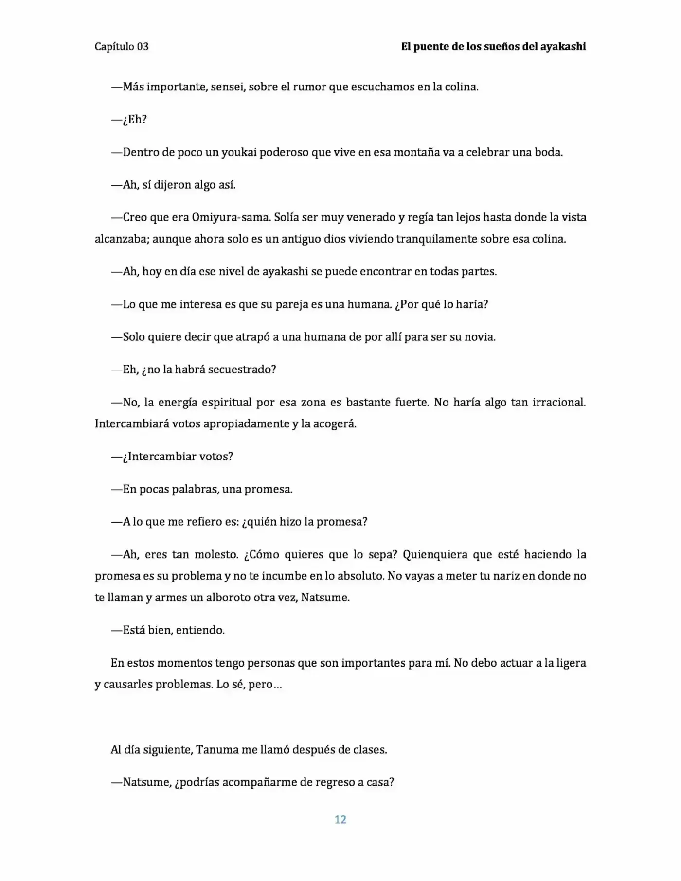 Natsume Yuujinchou Novela Ligera (Novela) - Capítulo 3 - Página 12 - LectorTMOo