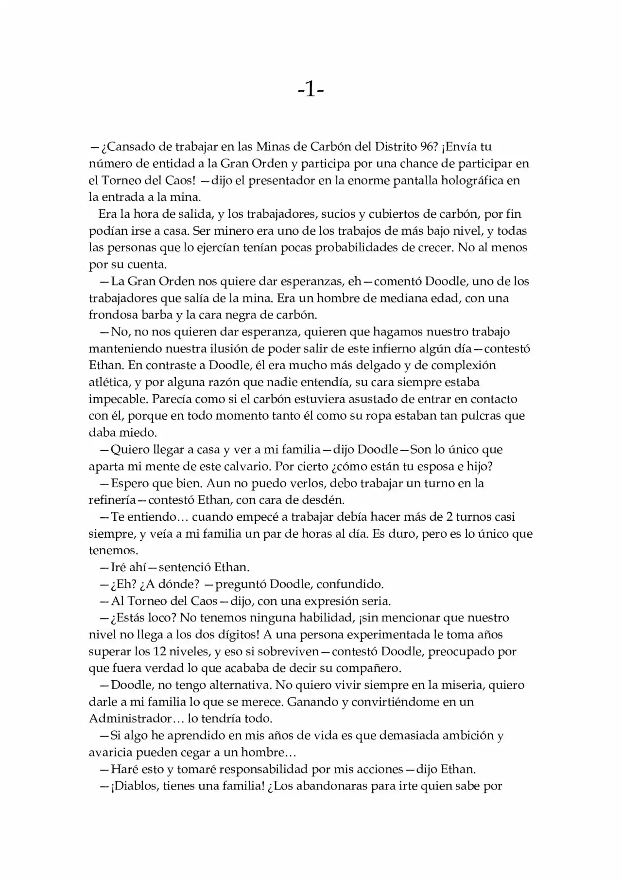 Nigel Lowell En El Torneo Del Caos (Novela) - Capítulo 1 - Página 1 - LectorTMOo