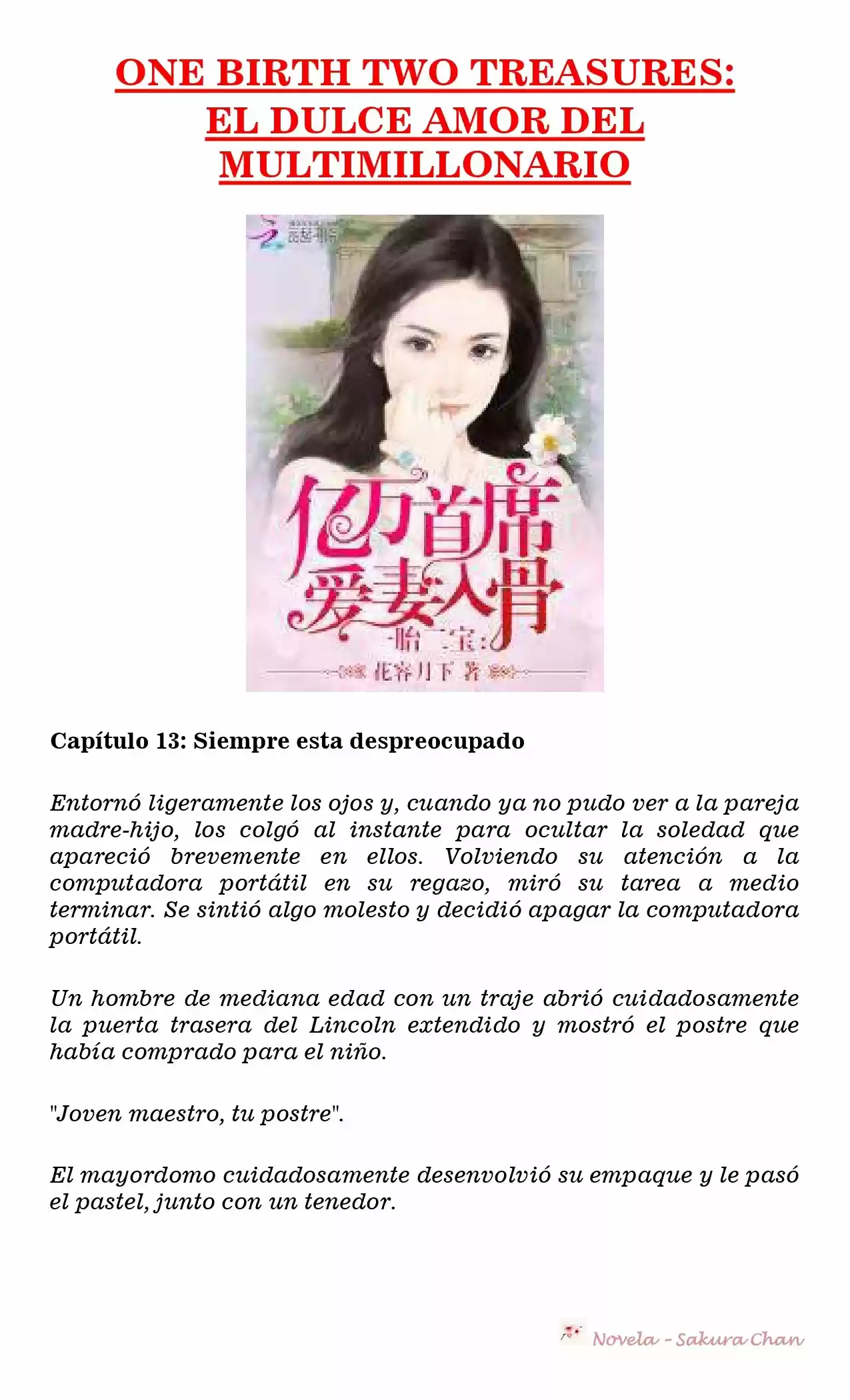 One Birth Two Treasures: The Billionaire's Sweet Love (Novela) - Capítulo 13 - Página 1 - LectorTMOo
