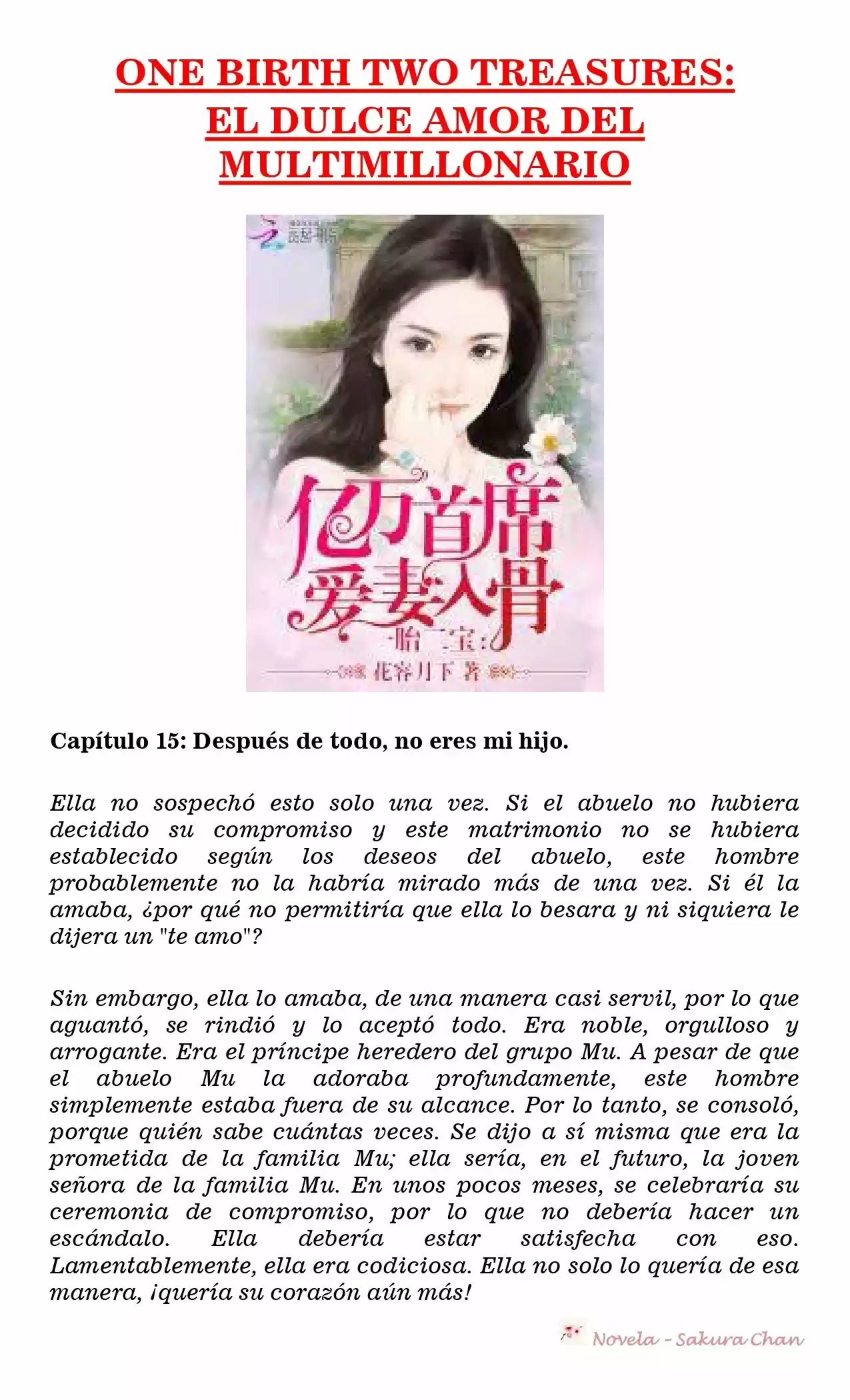 One Birth Two Treasures: The Billionaire's Sweet Love (Novela) - Capítulo 15 - Página 1 - LectorTMOo