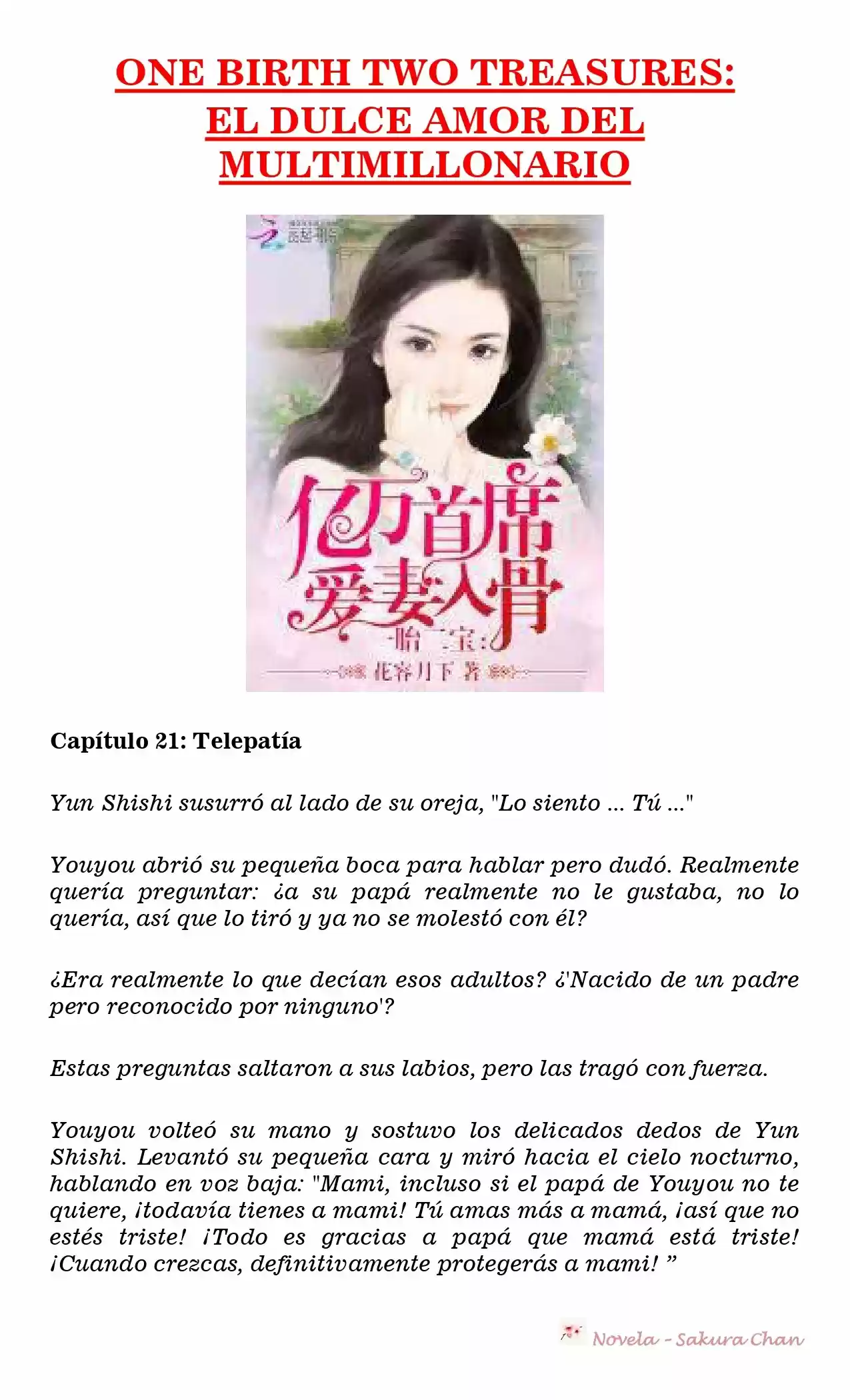 One Birth Two Treasures: The Billionaire's Sweet Love (Novela) - Capítulo 21 - Página 1 - LectorTMOo