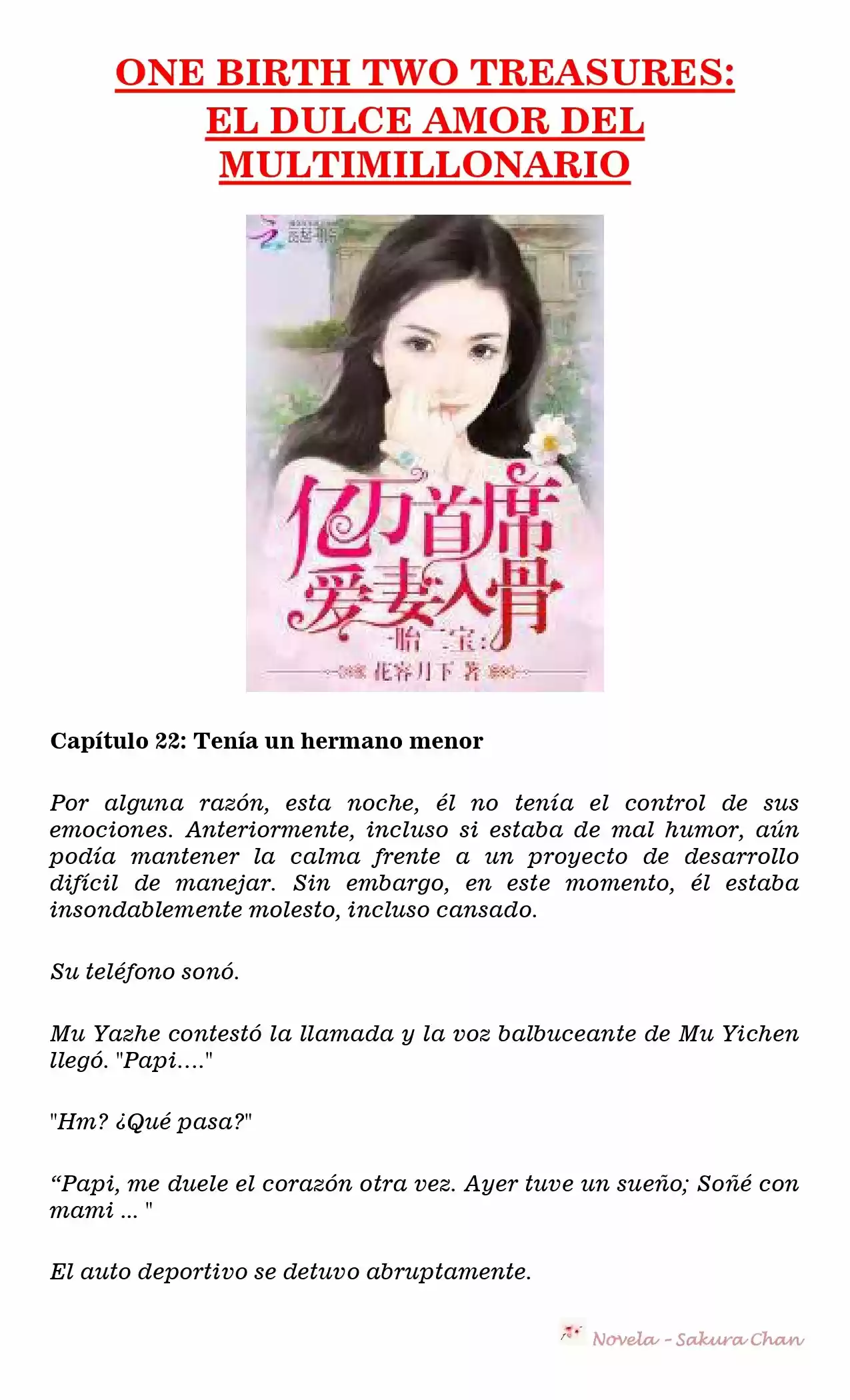 One Birth Two Treasures: The Billionaire's Sweet Love (Novela) - Capítulo 22 - Página 1 - LectorTMOo