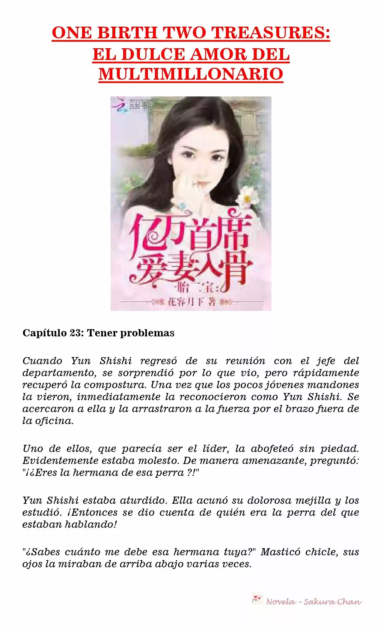 One Birth Two Treasures: The Billionaire's Sweet Love (Novela) - Capítulo 23 - Página 1 - LectorTMOo
