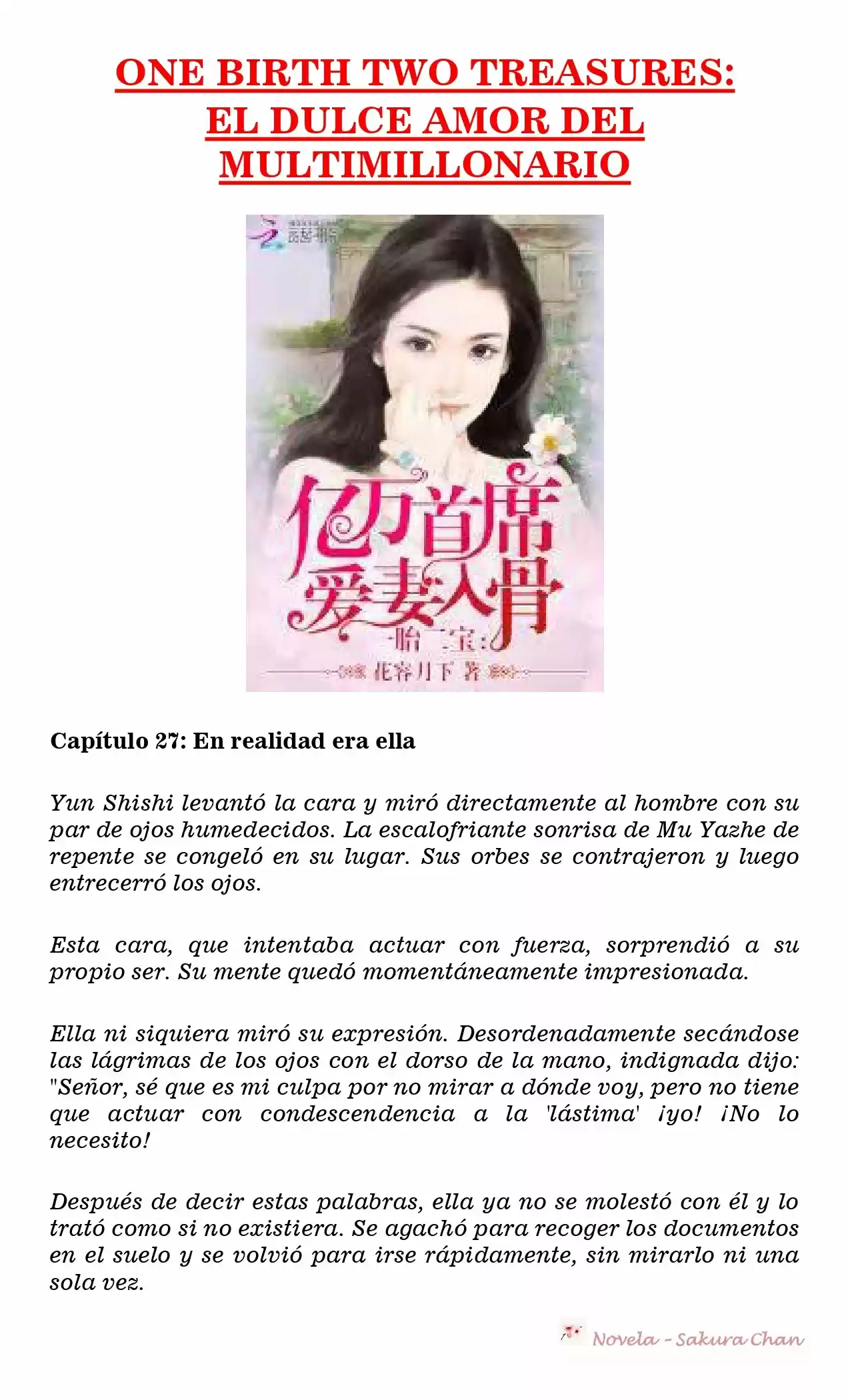 One Birth Two Treasures: The Billionaire's Sweet Love (Novela) - Capítulo 27 - Página 1 - LectorTMOo
