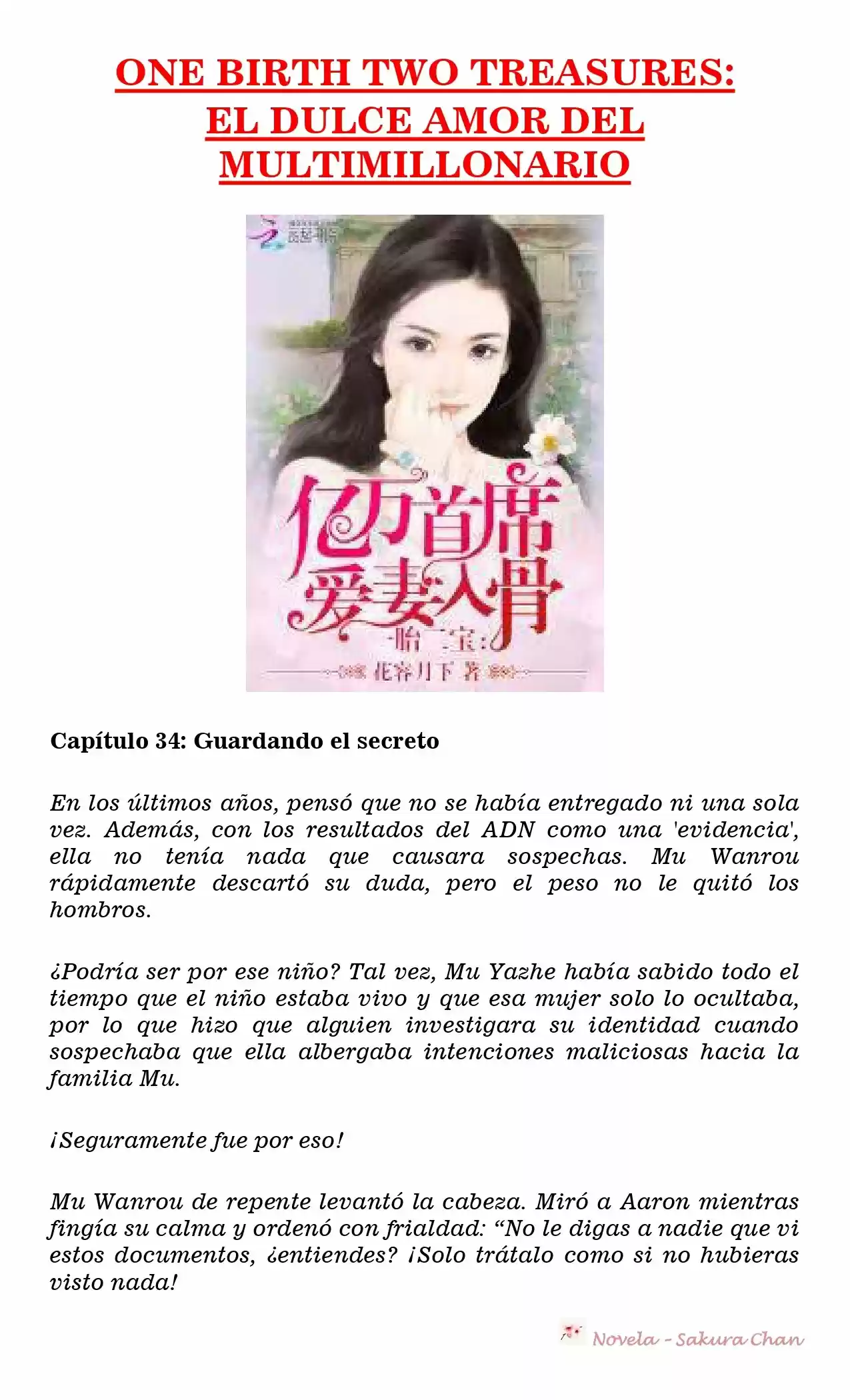 One Birth Two Treasures: The Billionaire's Sweet Love (Novela) - Capítulo 34 - Página 1 - LectorTMOo