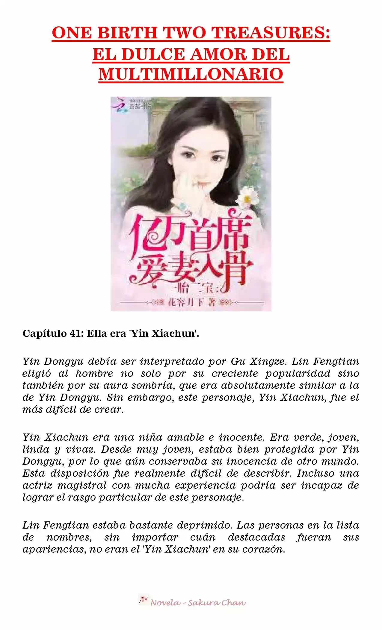 One Birth Two Treasures: The Billionaire's Sweet Love (Novela) - Capítulo 41 - Página 1 - LectorTMOo