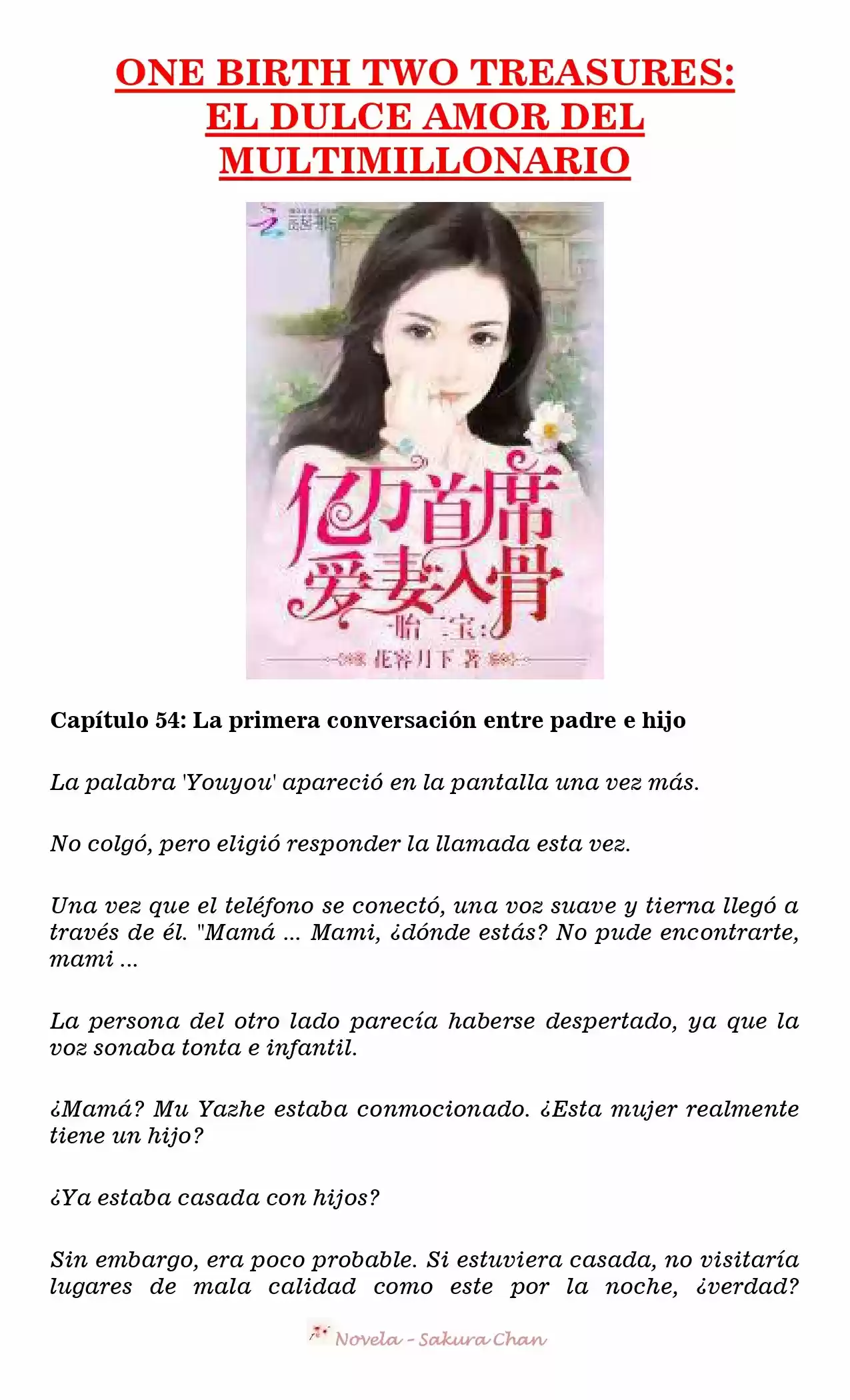 One Birth Two Treasures: The Billionaire's Sweet Love (Novela) - Capítulo 54 - Página 1 - LectorTMOo