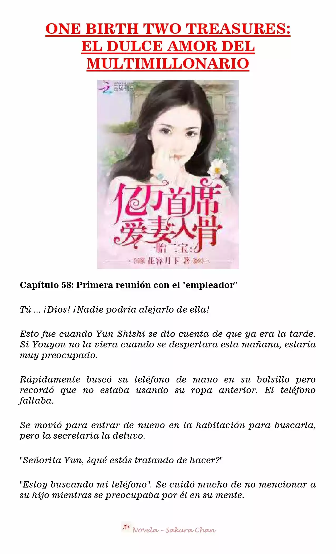 One Birth Two Treasures: The Billionaire's Sweet Love (Novela) - Capítulo 58 - Página 1 - LectorTMOo