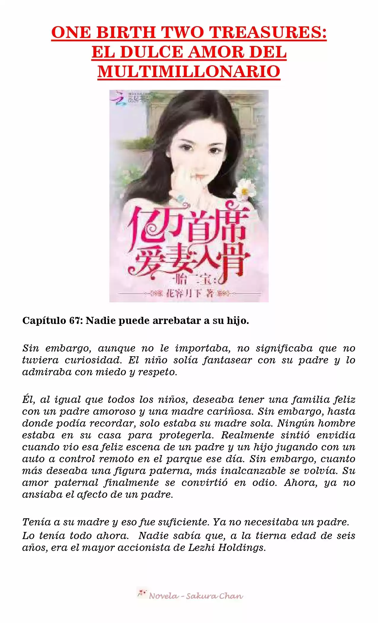 One Birth Two Treasures: The Billionaire's Sweet Love (Novela) - Capítulo 67 - Página 1 - LectorTMOo