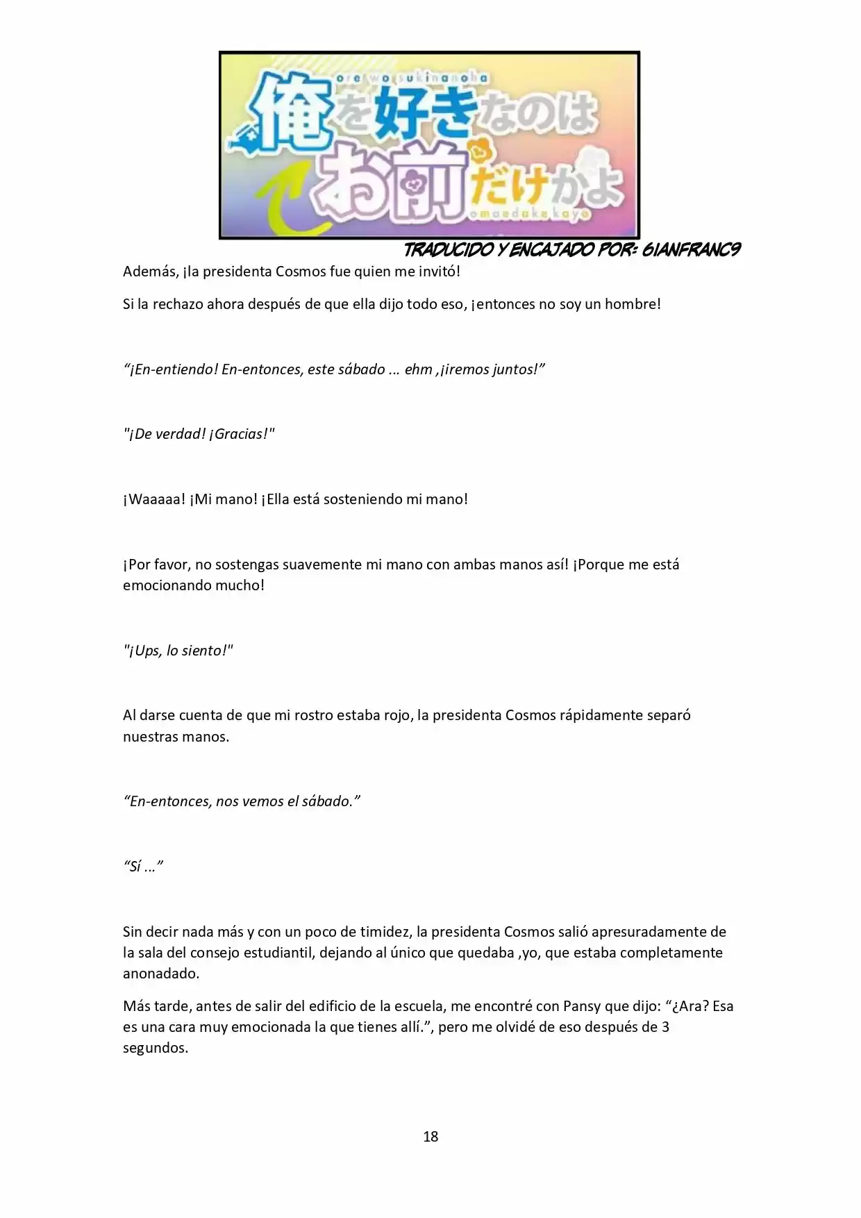 Ore Wo Suki Nano Wa Omae Dake Ka Yo (Novela) - Capítulo 1.50 - Página 18 - LectorTMOo