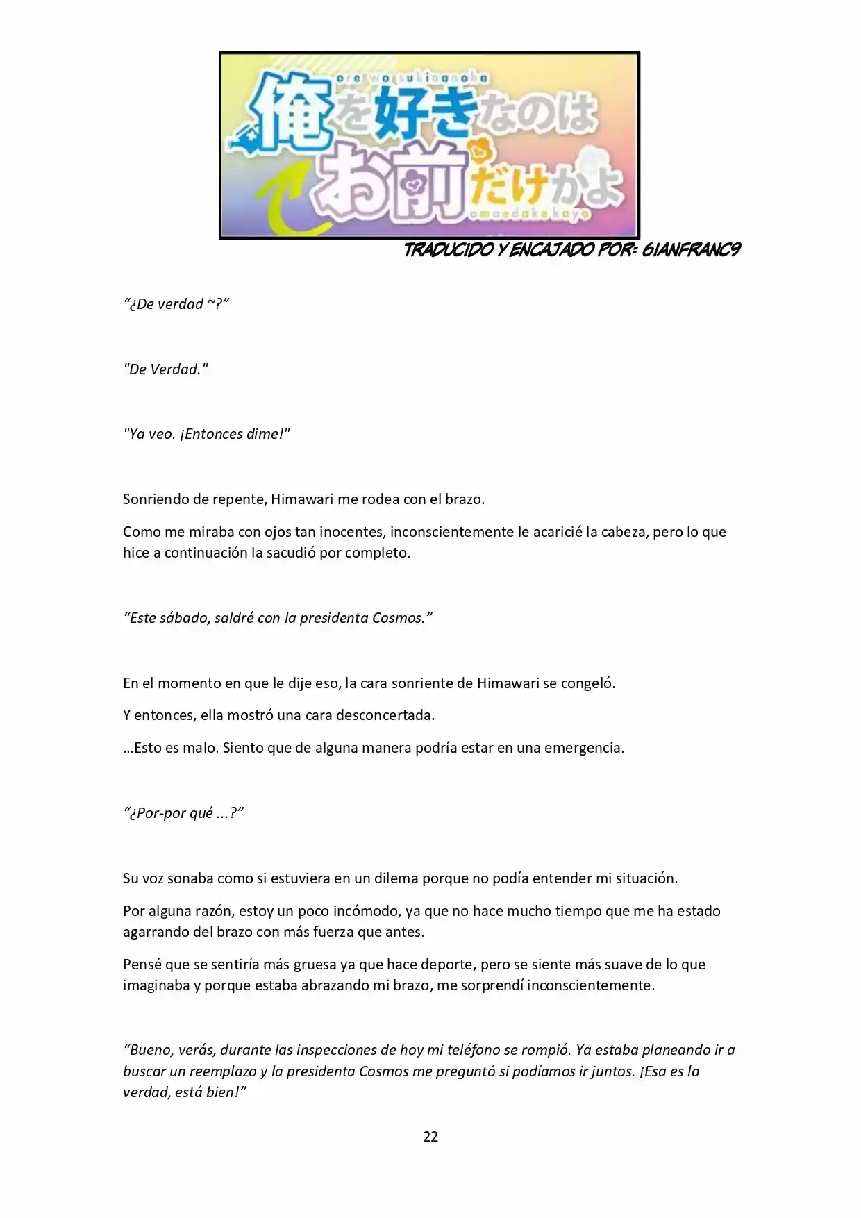 Ore Wo Suki Nano Wa Omae Dake Ka Yo (Novela) - Capítulo 1.50 - Página 22 - LectorTMOo