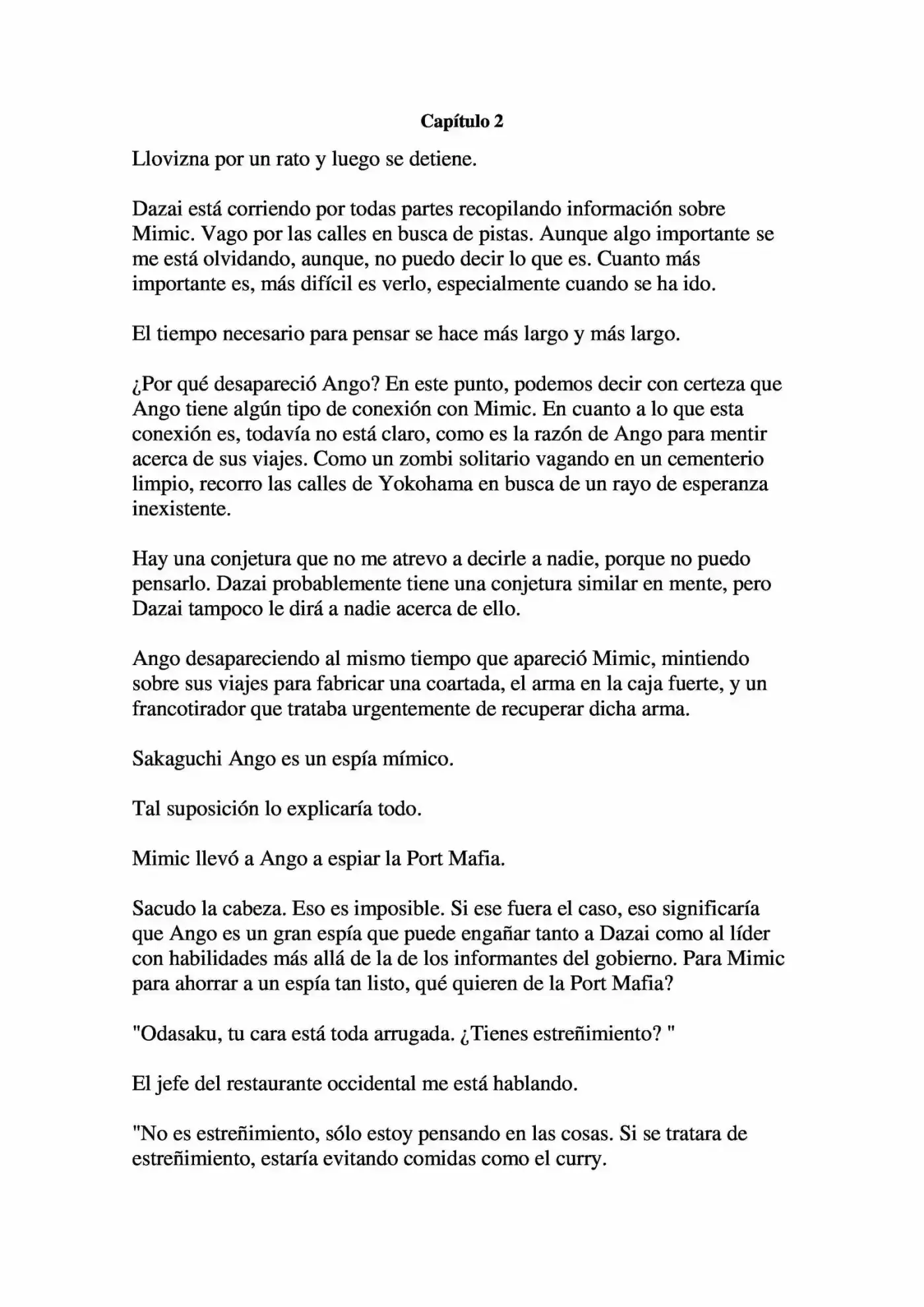 Osamu Dazai Y La Era Oscura (Novela) - Capítulo 2 - Página 1 - LectorTMOo