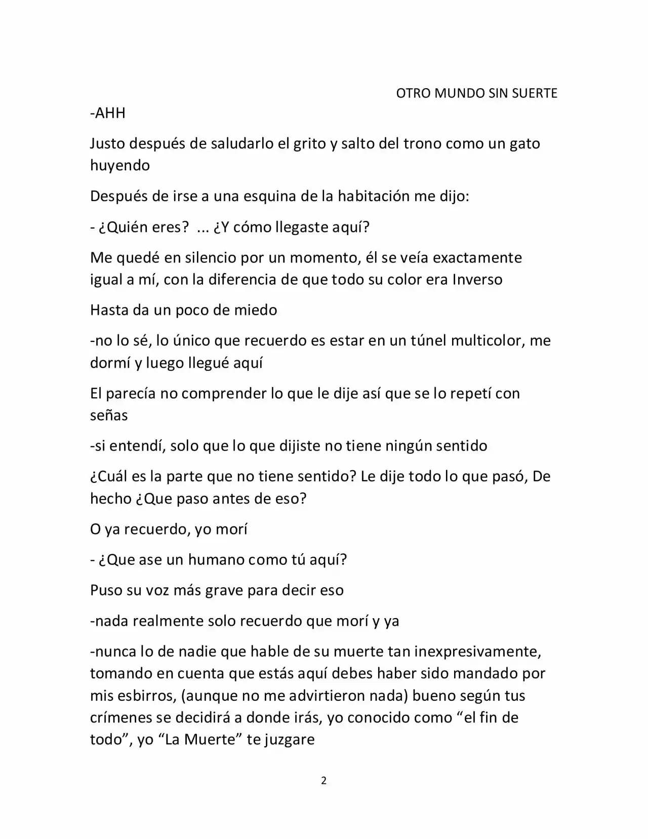 Otro Mundo Sin Suerte (Novela) - Capítulo 1 - Página 2 - LectorTMOo