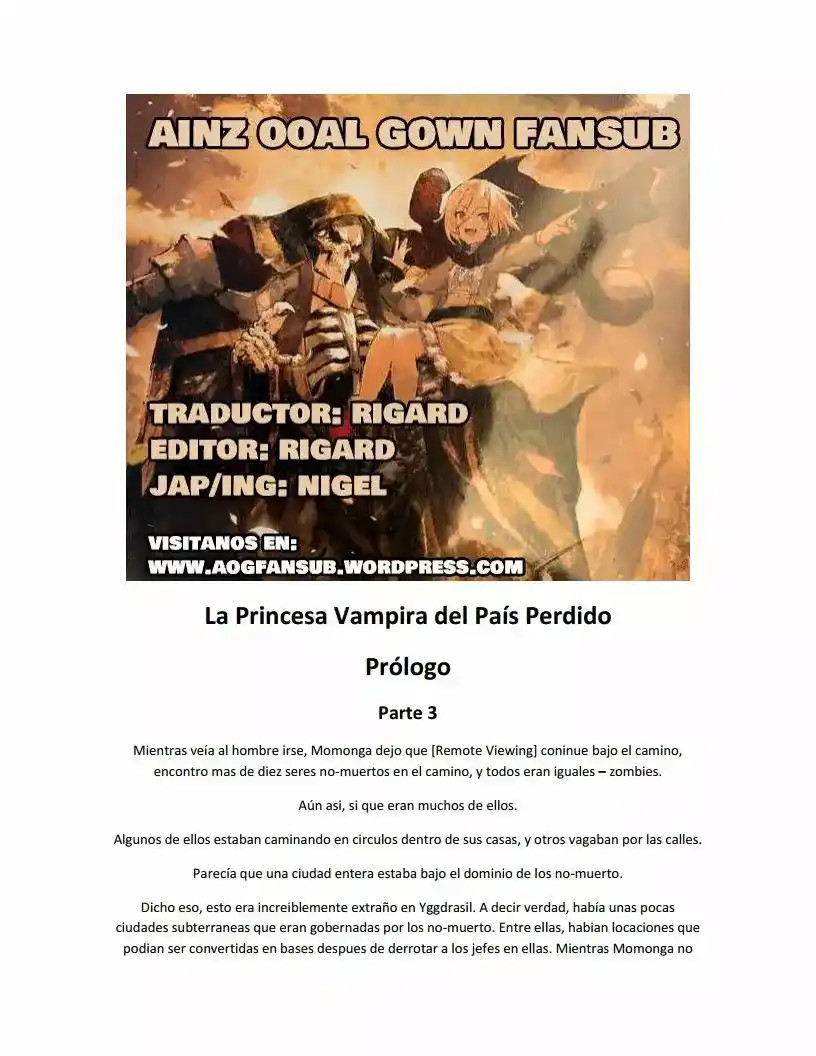 Overlord: La Princesa Vampira Del Reino Perdido (Novela) - Capítulo 3 - Página 1 - LectorTMOo