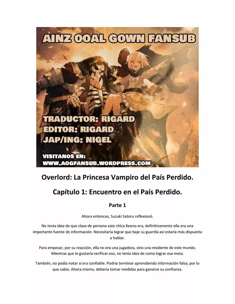 Overlord: La Princesa Vampira Del Reino Perdido (Novela) - Capítulo 4 - Página 1 - LectorTMOo