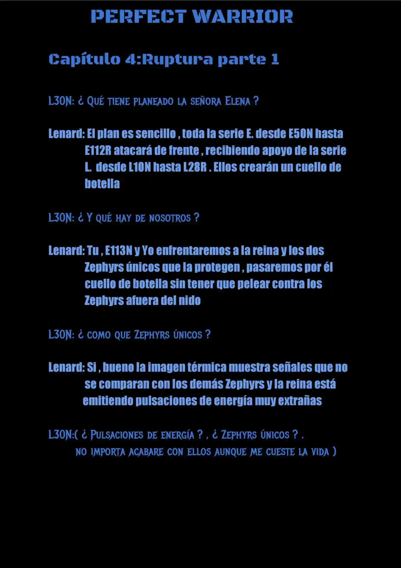 Perfect Warrior (Novela) - Capítulo 4 - Página 1 - LectorTMOo