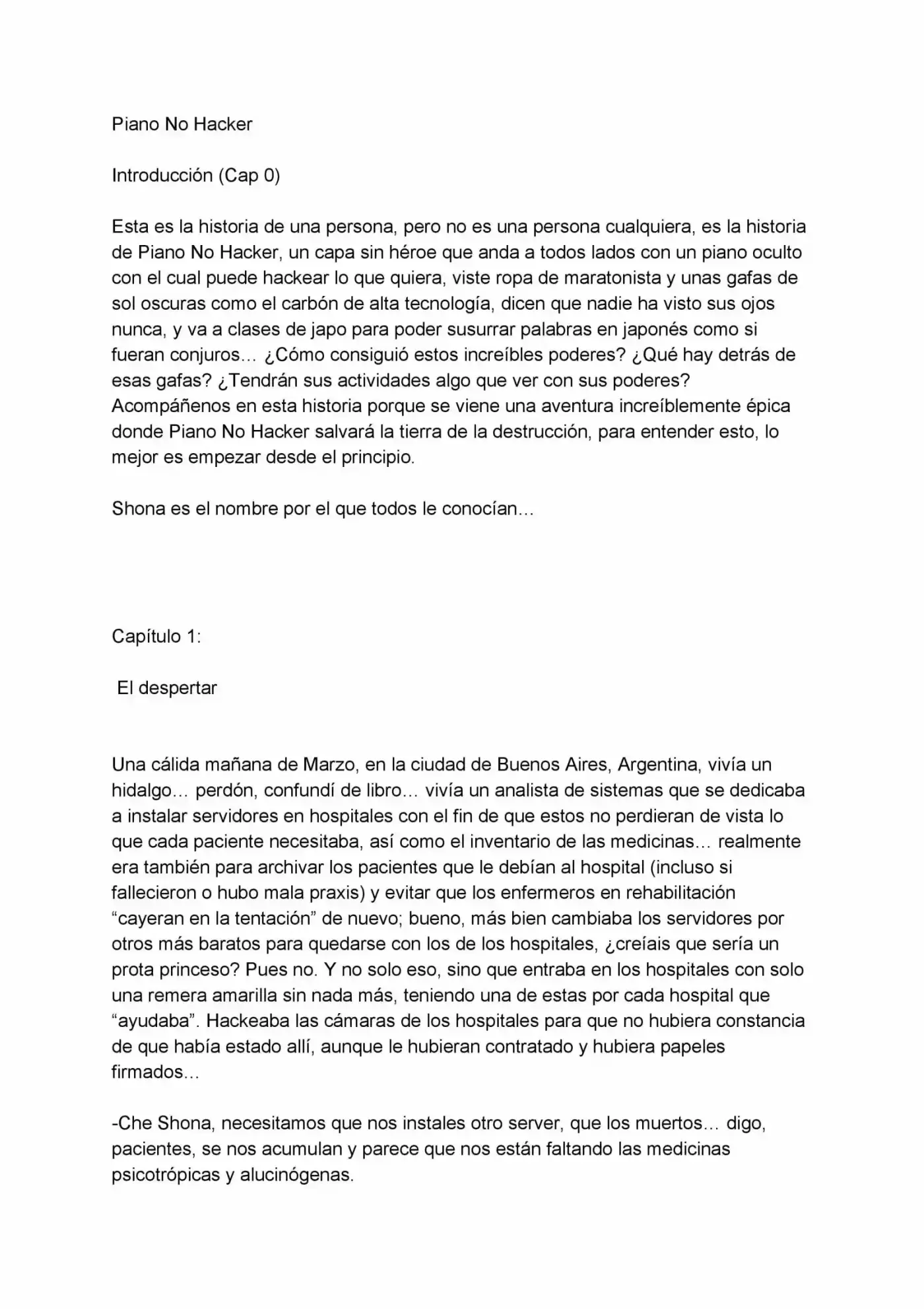 Piano No Hacker (Novela) - Capítulo 1 - Página 1 - LectorTMOo