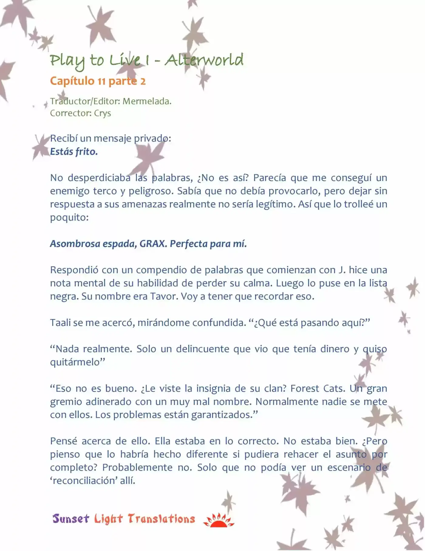 Play To Live (Novela) - Capítulo 11.2 - Página 2 - LectorTMOo