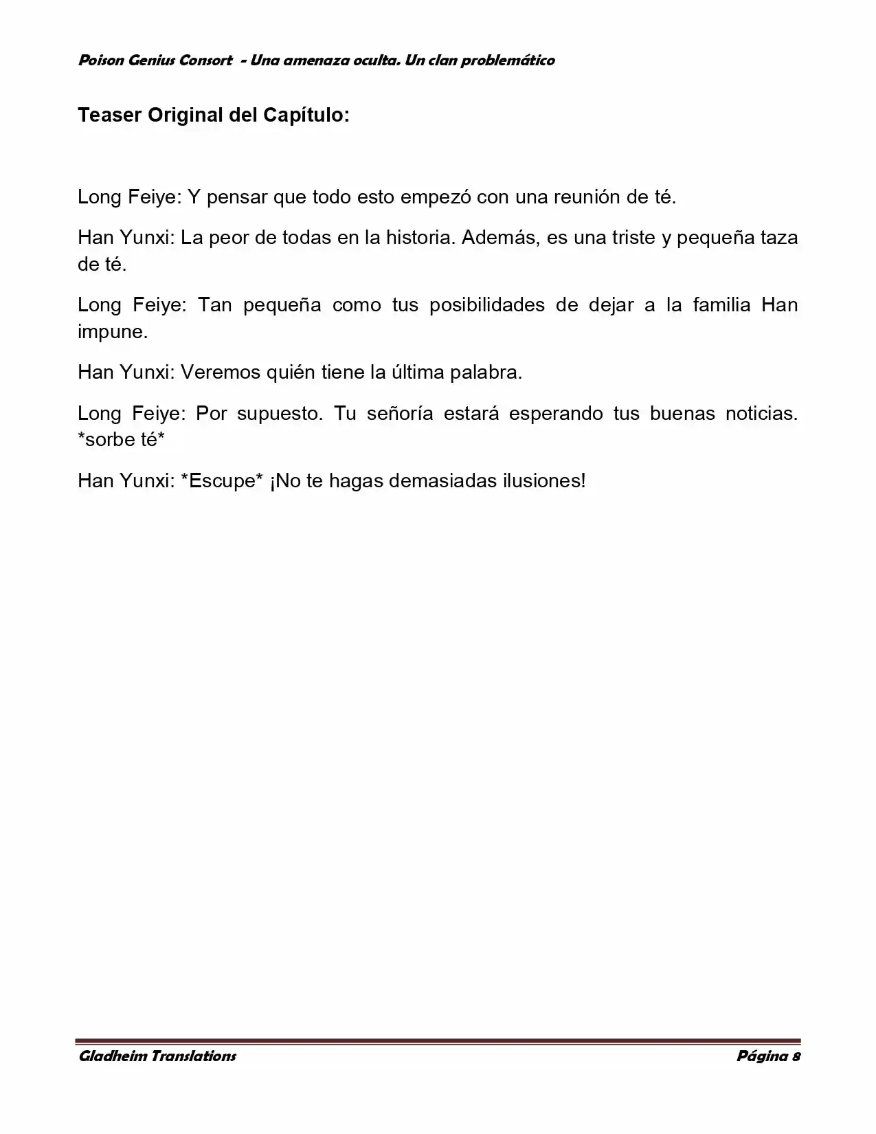 Poison Genious Consort (Novela) - Capítulo 104 - Página 8 - LectorTMOo